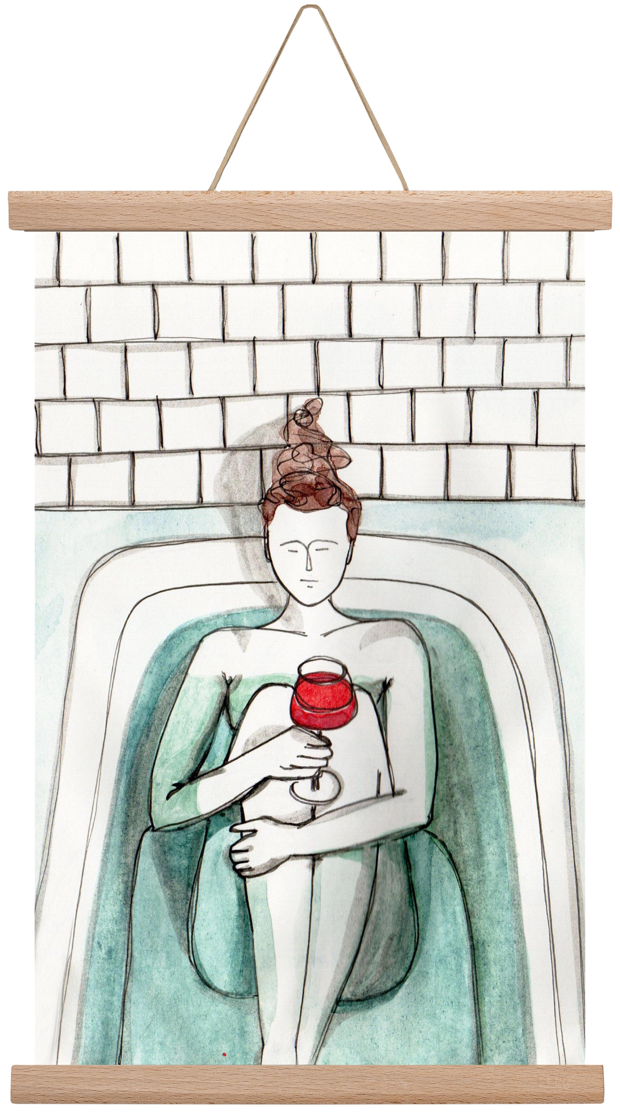 Habfürdő- hab nélkül. Borral., 30x45 cm (30x45 cm), Tölgy akasztó