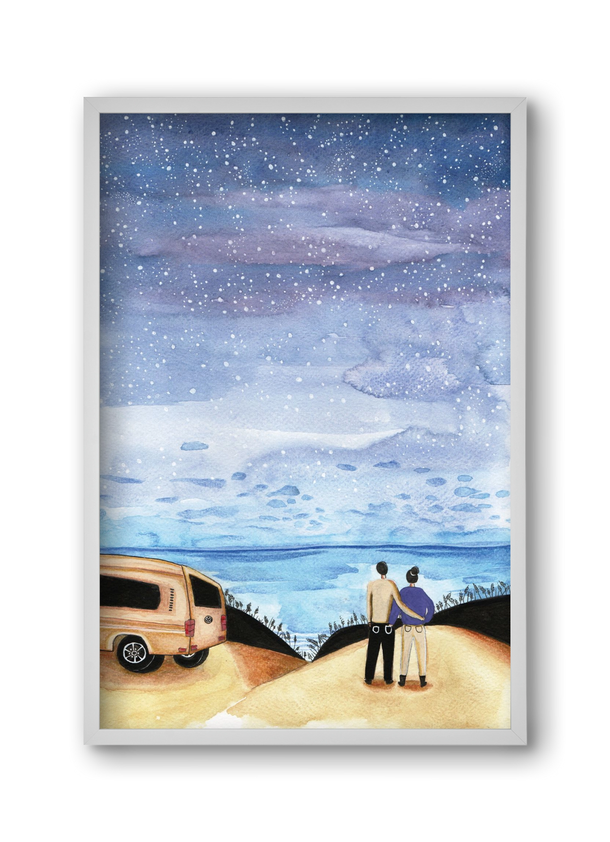 Roadtrip, 30x45 cm (30x45 cm), Fehér keret