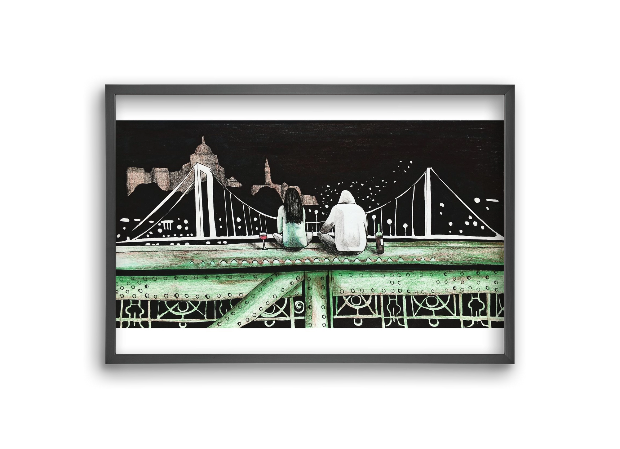 Szabihíd, 30x20 cm (30x20 cm), Fekete keret