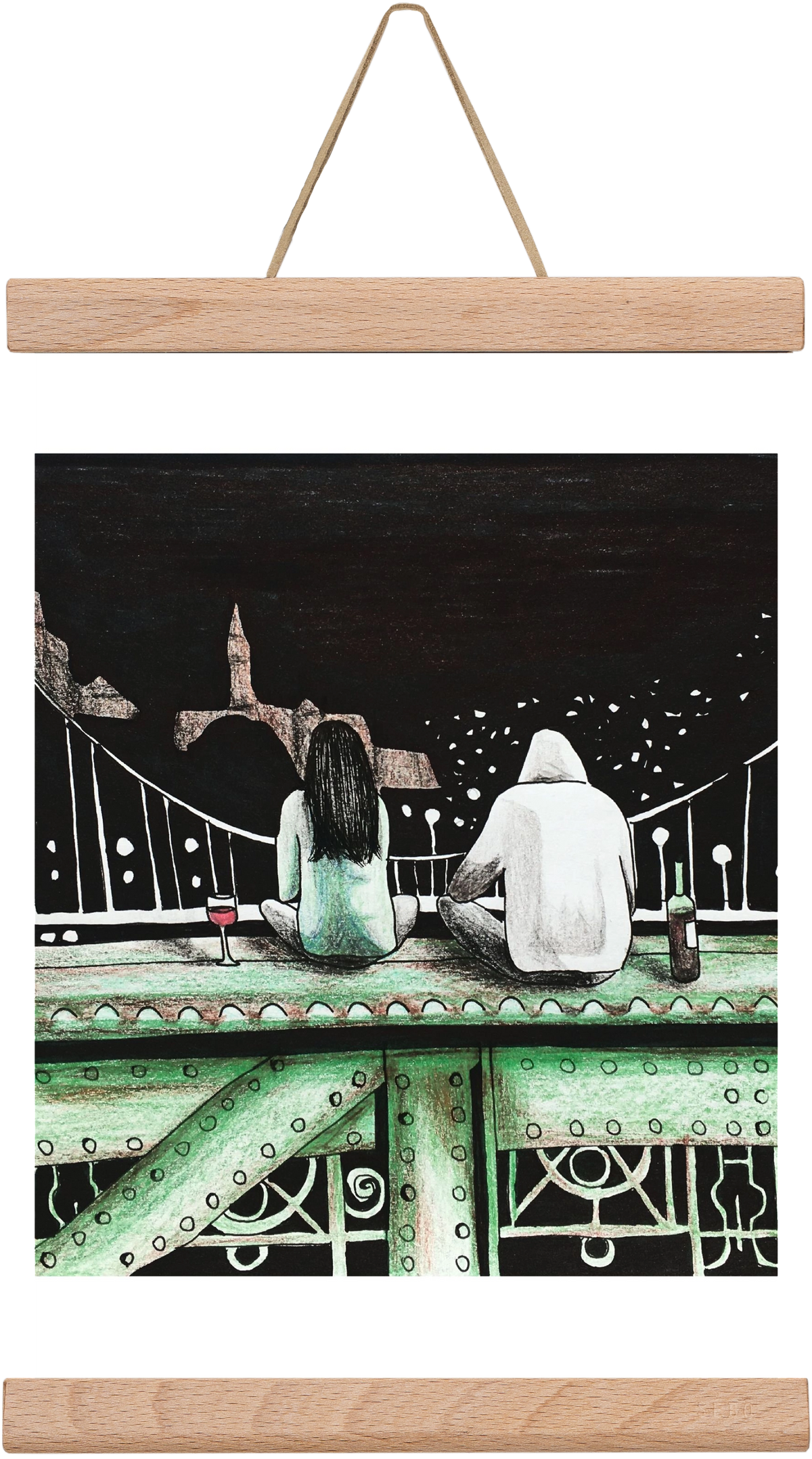 Szabihíd, 30x20 cm (30x20 cm), Tölgy akasztó