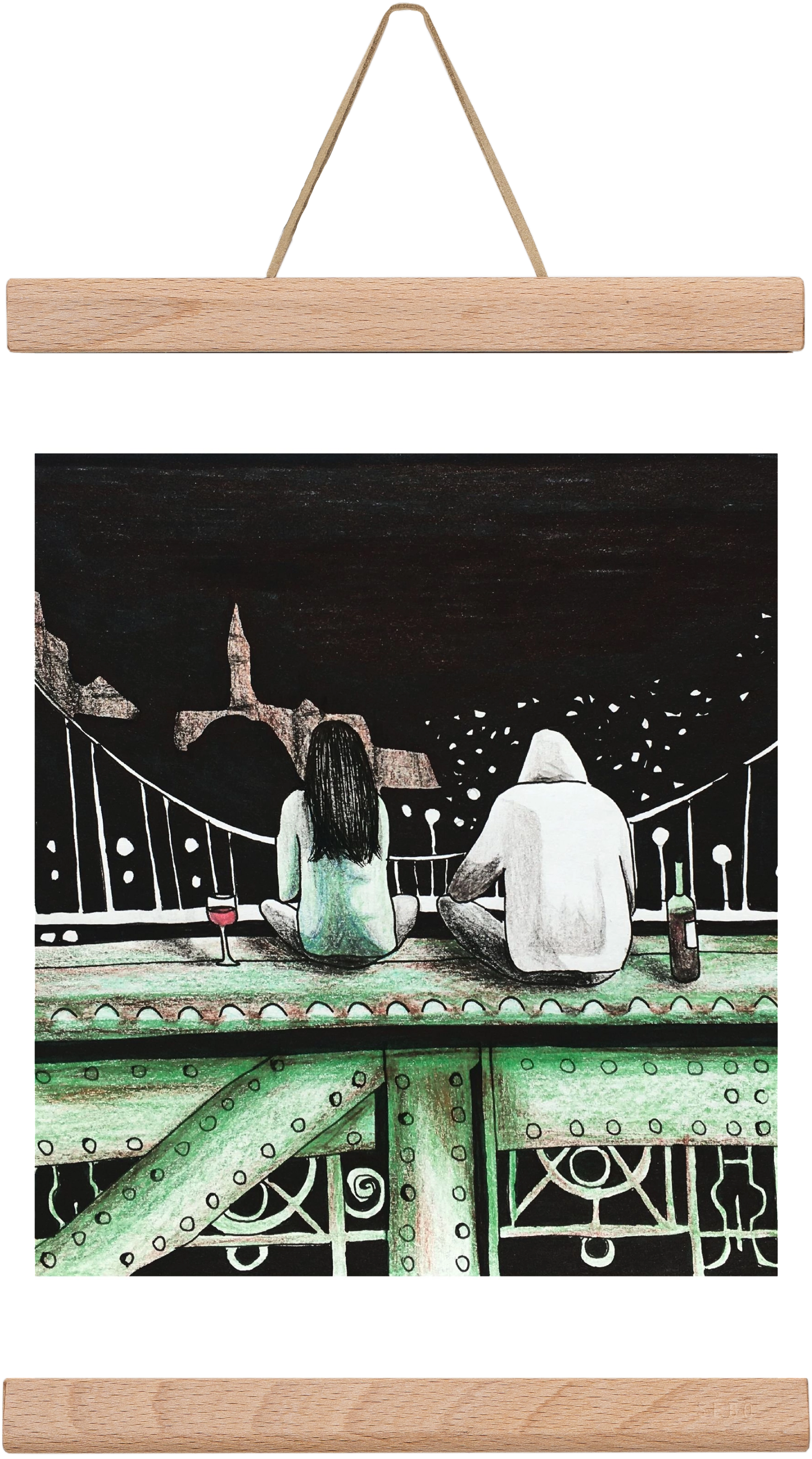 Szabihíd, 30x20 cm (30x20 cm), Tölgy akasztó