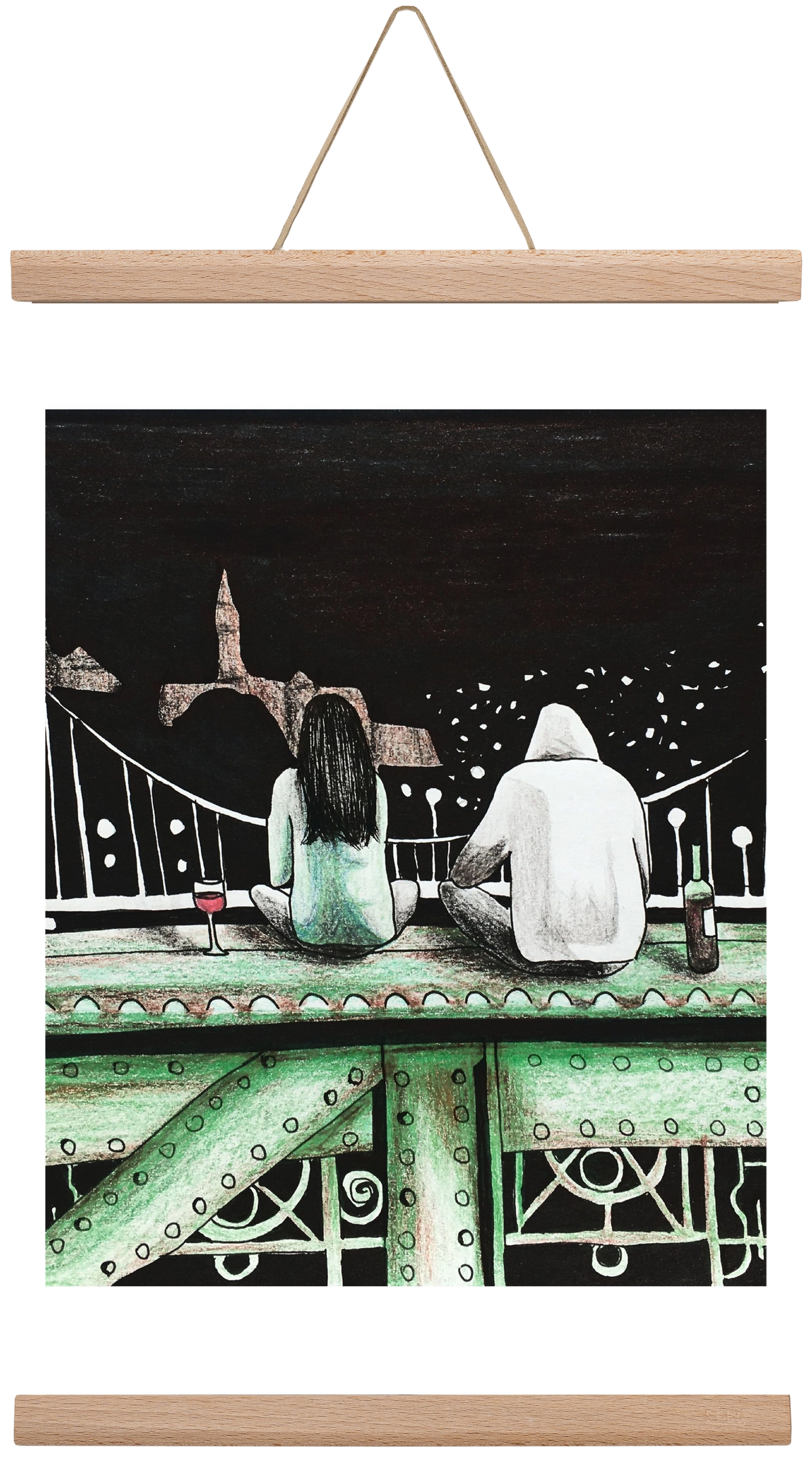 Szabihíd, 45x30 cm (45x30 cm), Tölgy akasztó