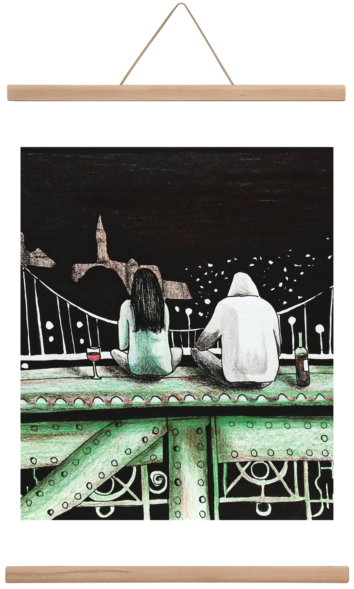 Szabihíd, 60x40 cm (60x40 cm), Tölgy akasztó