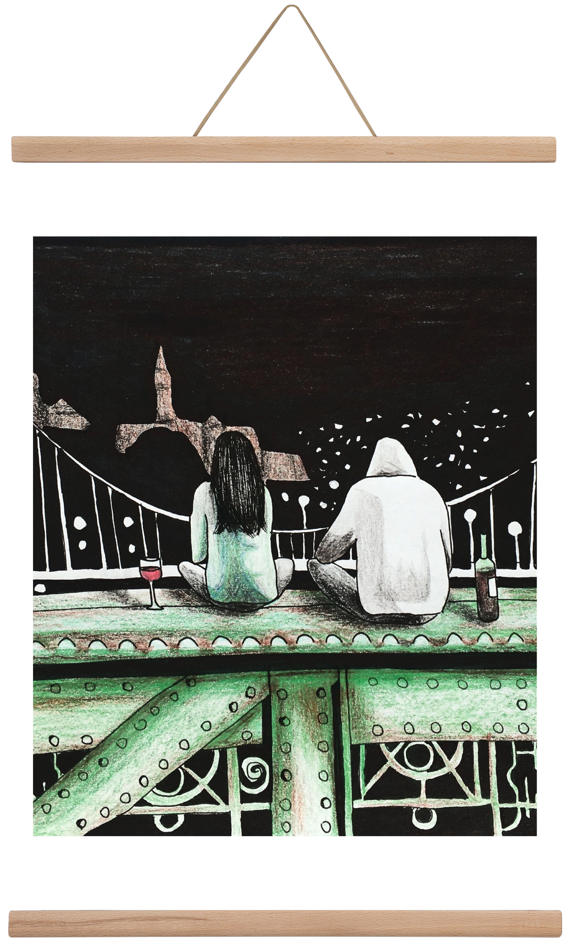 Szabihíd, 60x40 cm (60x40 cm), Tölgy akasztó