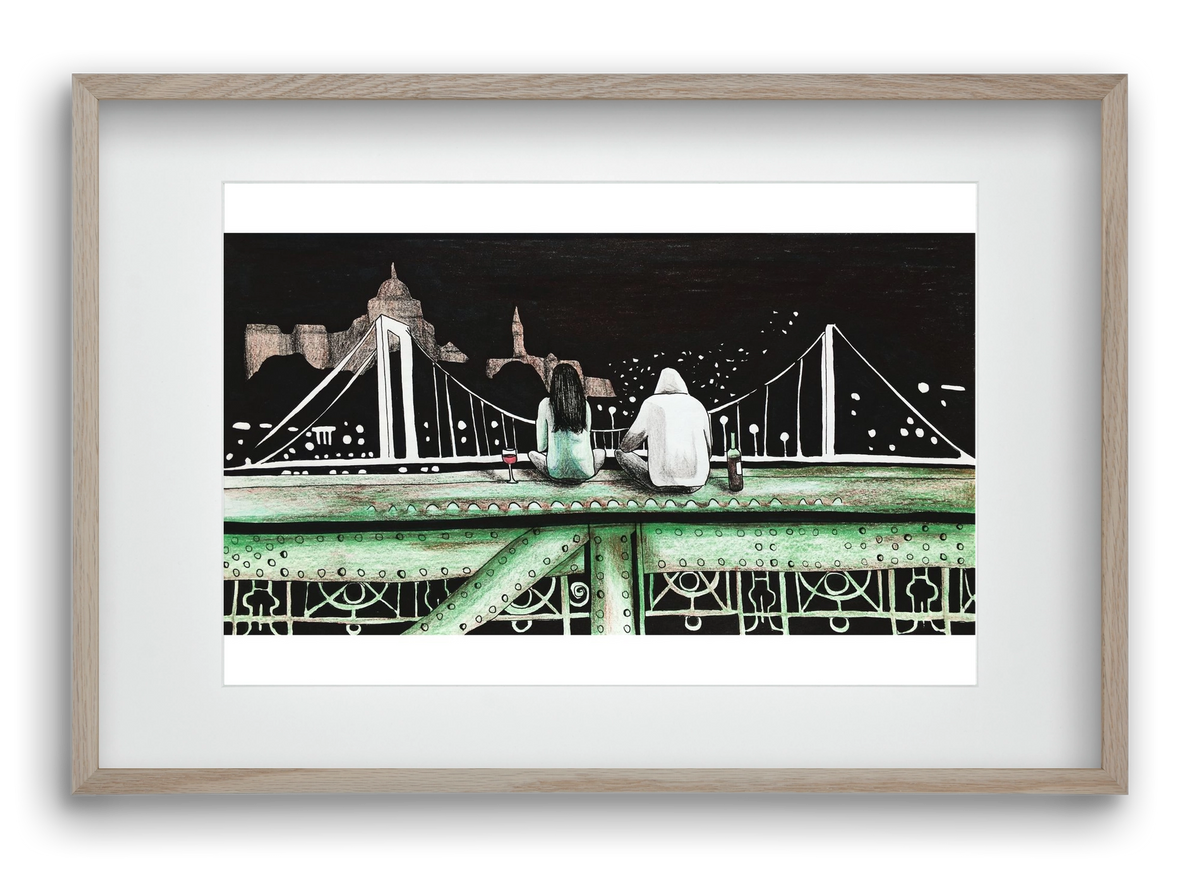 Szabihíd, 60x40 cm (45x30 cm), Tölgy keret, paszpartuval