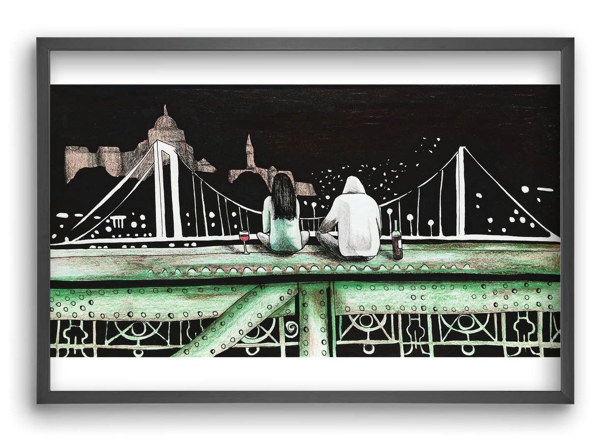 Szabihíd, 60x40 cm (60x40 cm), Fekete keret