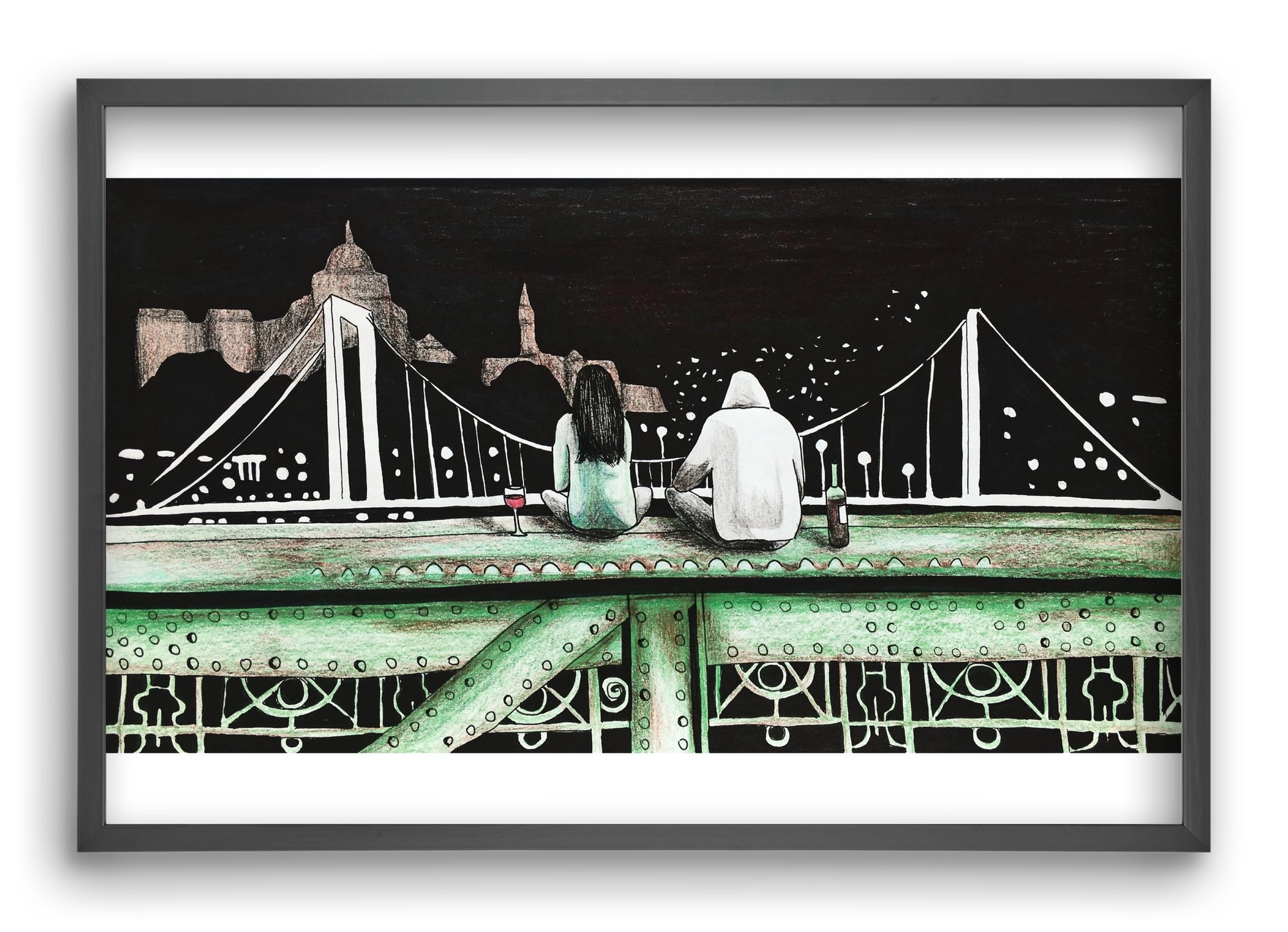 Szabihíd, 60x40 cm (60x40 cm), Fekete keret