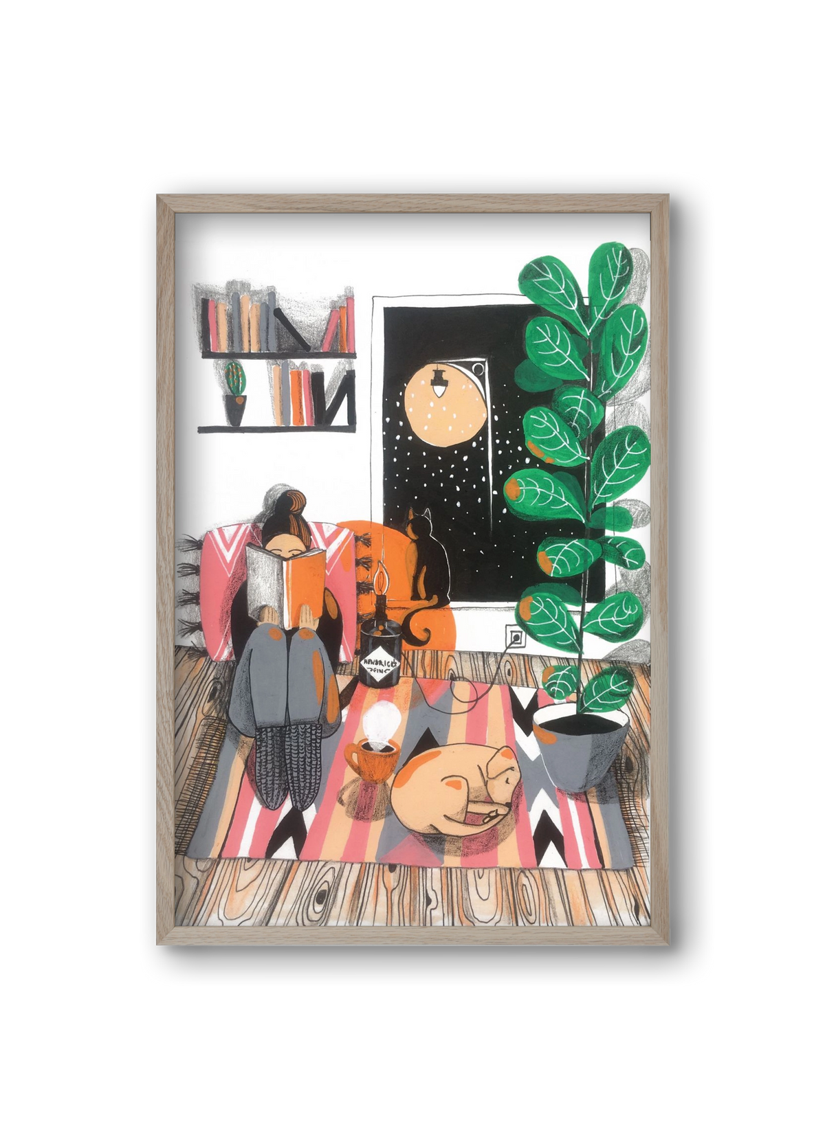 Téli begubózós, 20x30 cm (20x30 cm), Tölgy keret