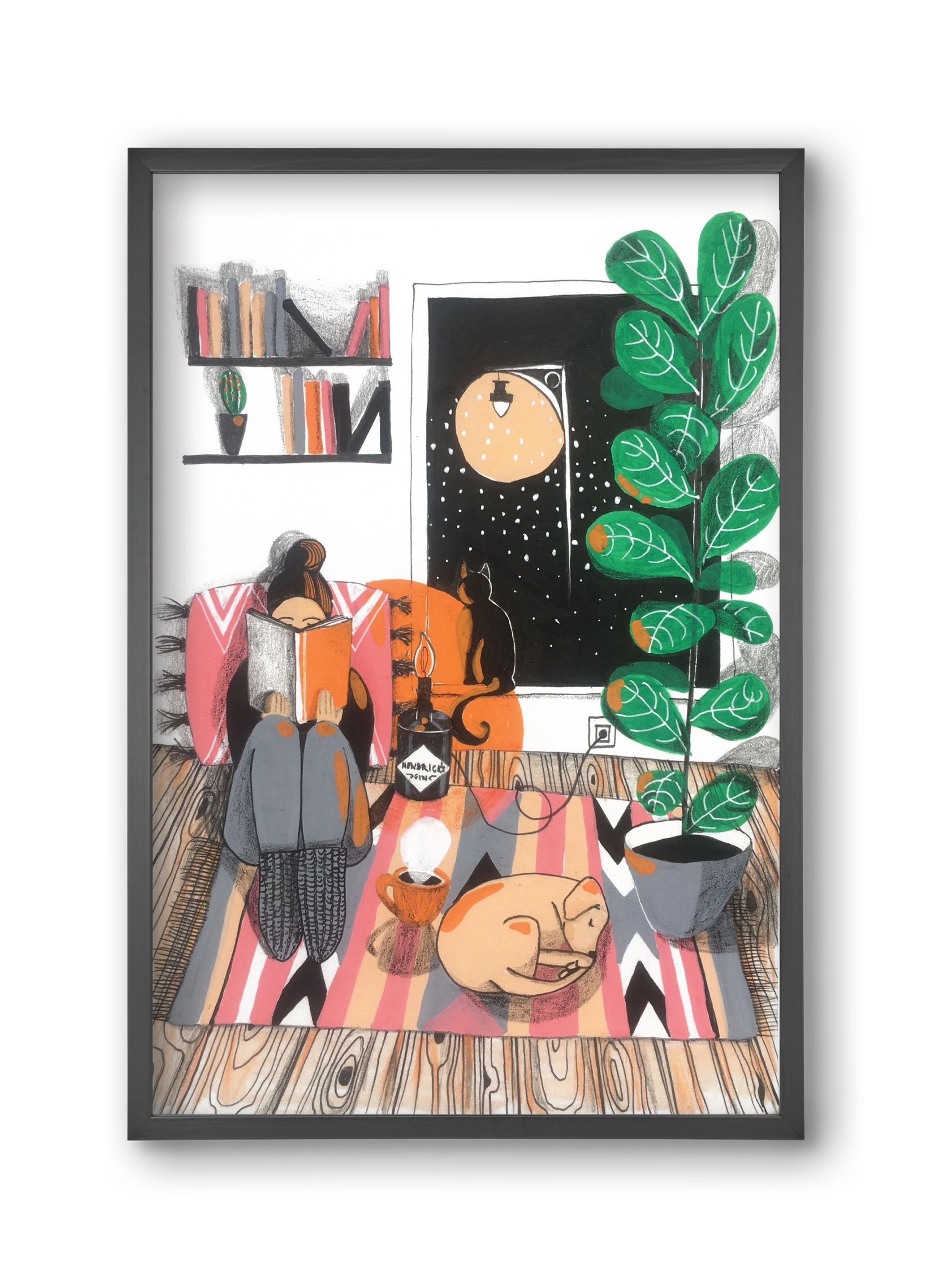 Téli begubózós, 30x45 cm (30x45 cm), Fekete keret