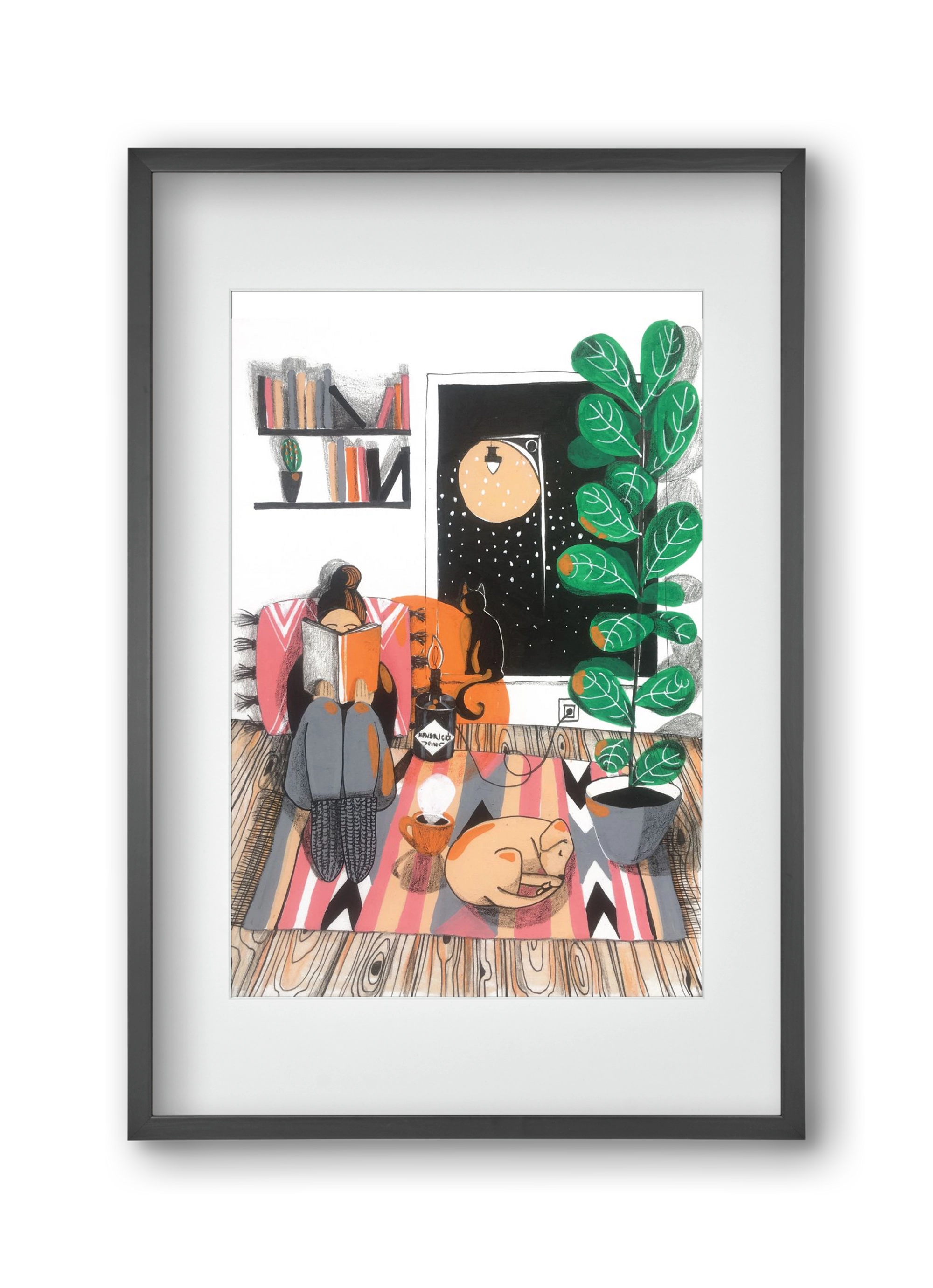 Téli begubózós, 30x45 cm (20x30 cm), Fekete keret, paszpartuval