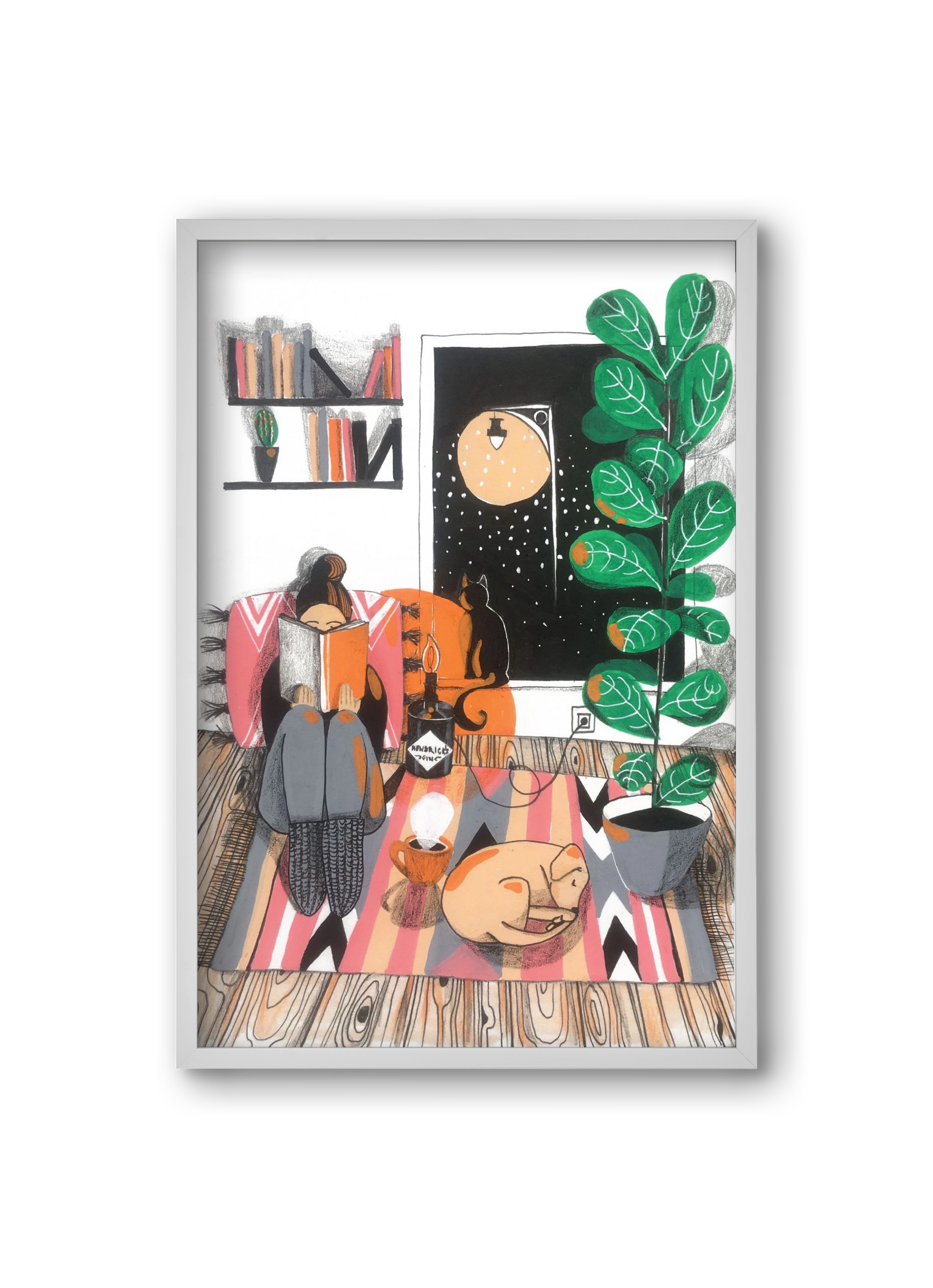 Téli begubózós, 20x30 cm (20x30 cm), Fehér keret