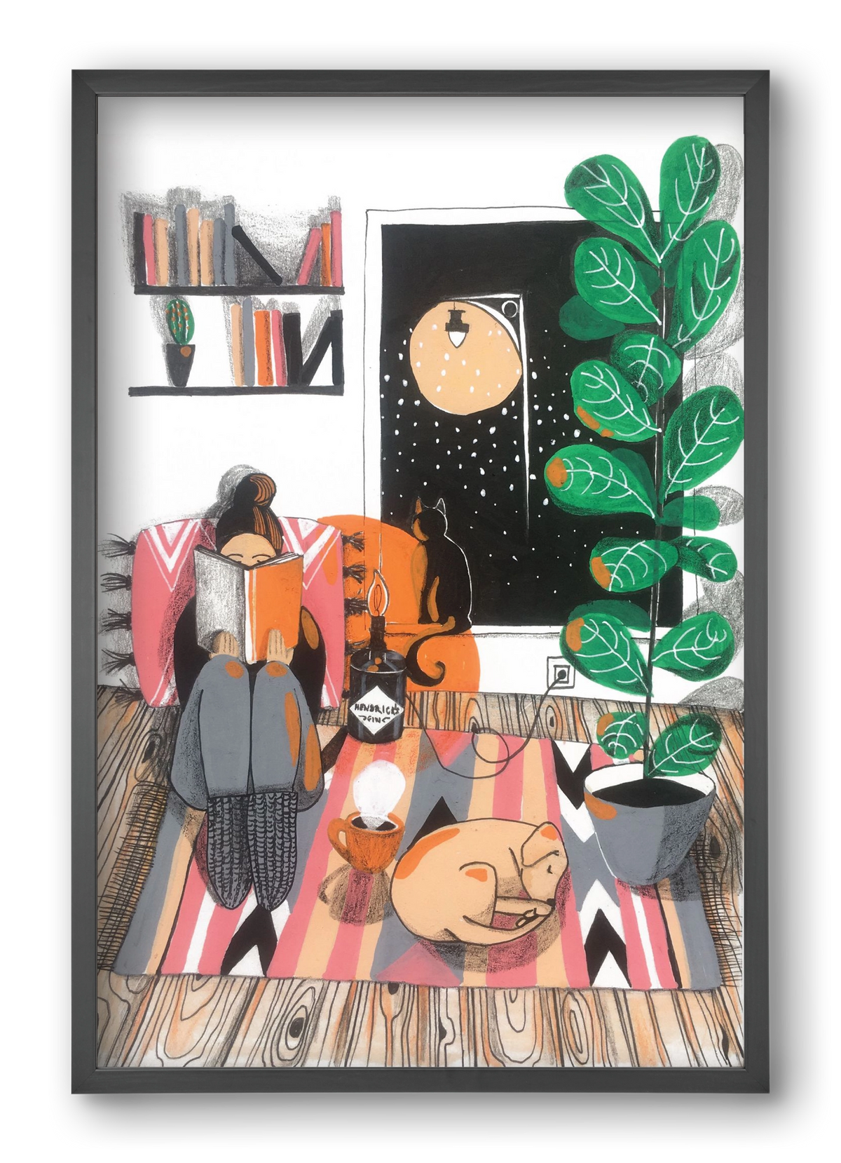 Téli begubózós, 40x60 cm (40x60 cm), Fekete keret