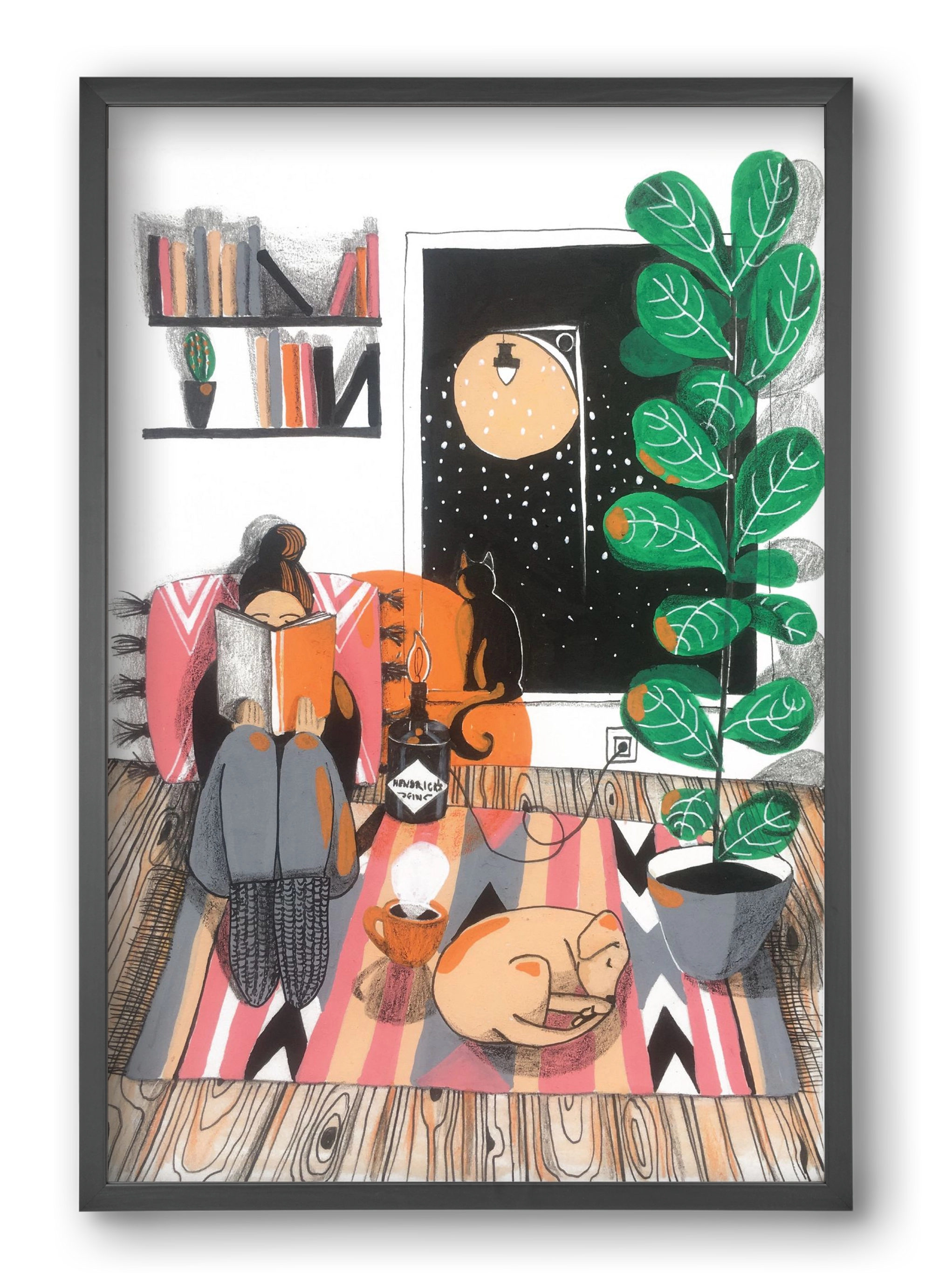 Téli begubózós, 40x60 cm (40x60 cm), Fekete keret