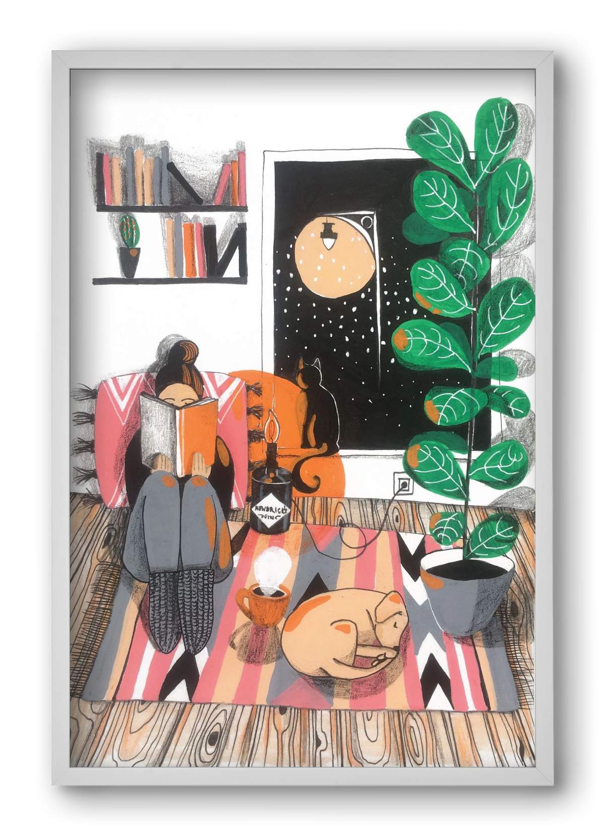 Téli begubózós, 40x60 cm (40x60 cm), Fehér keret