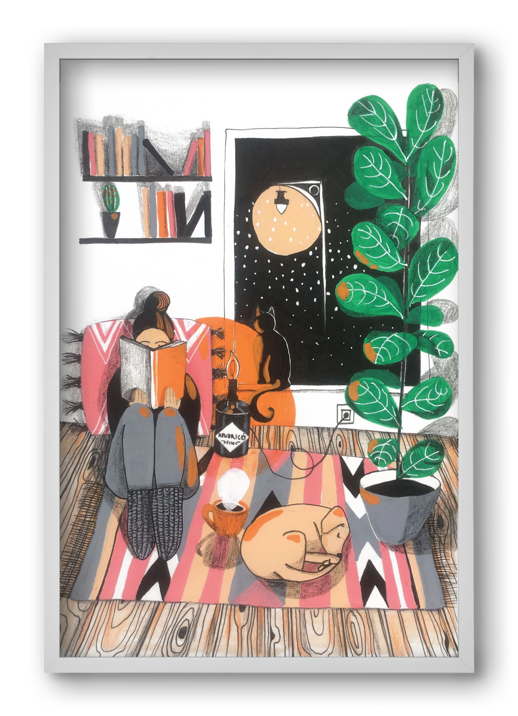 Téli begubózós, 40x60 cm (40x60 cm), Fehér keret