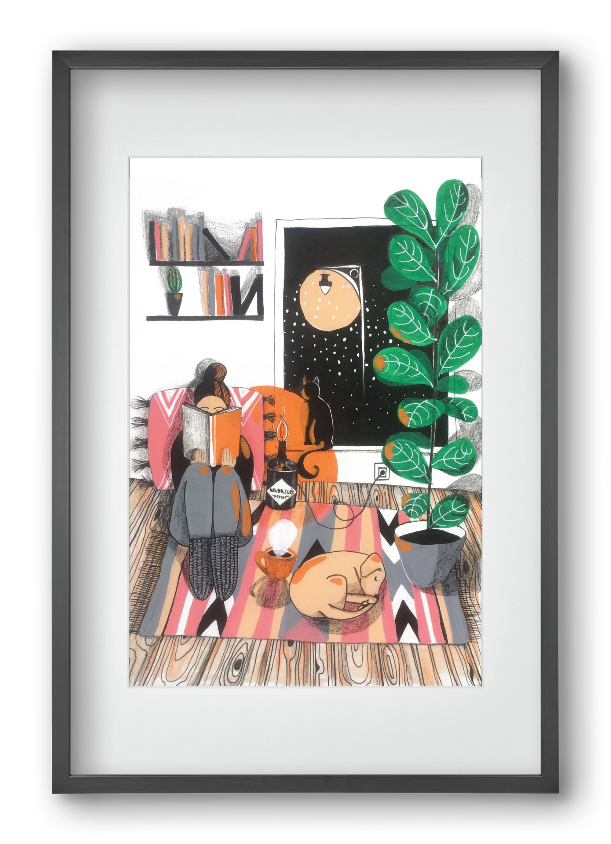 Téli begubózós, 40x60 cm (30x45 cm), Fekete keret, paszpartuval