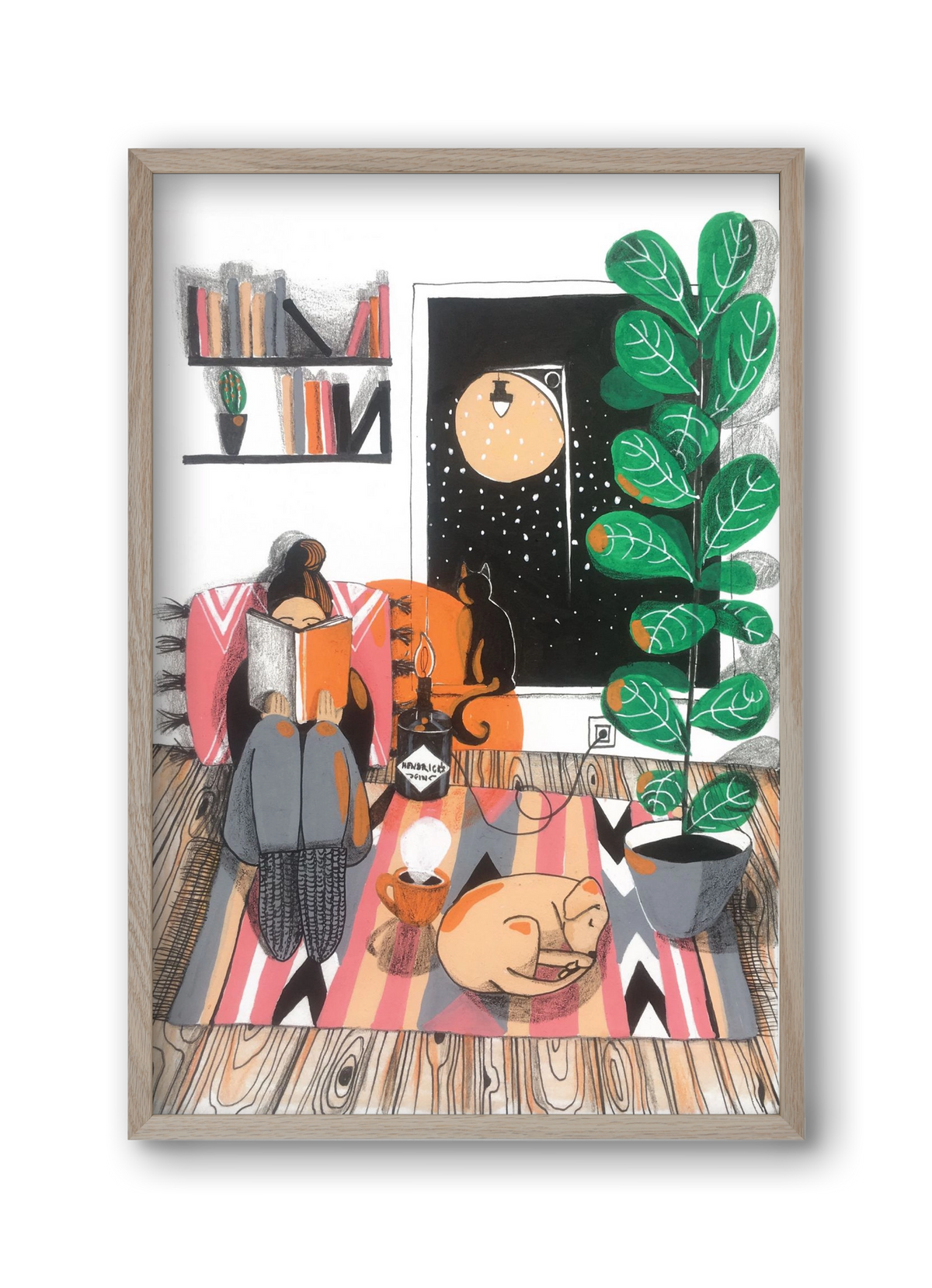 Téli begubózós, 30x45 cm (30x45 cm), Tölgy keret