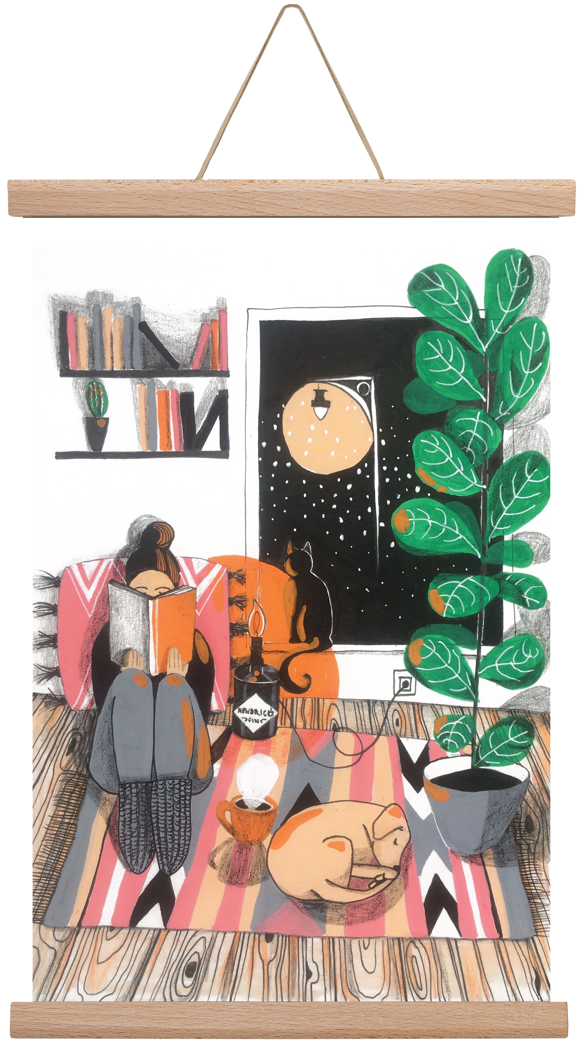 Téli begubózós, 30x45 cm (30x45 cm), Tölgy akasztó