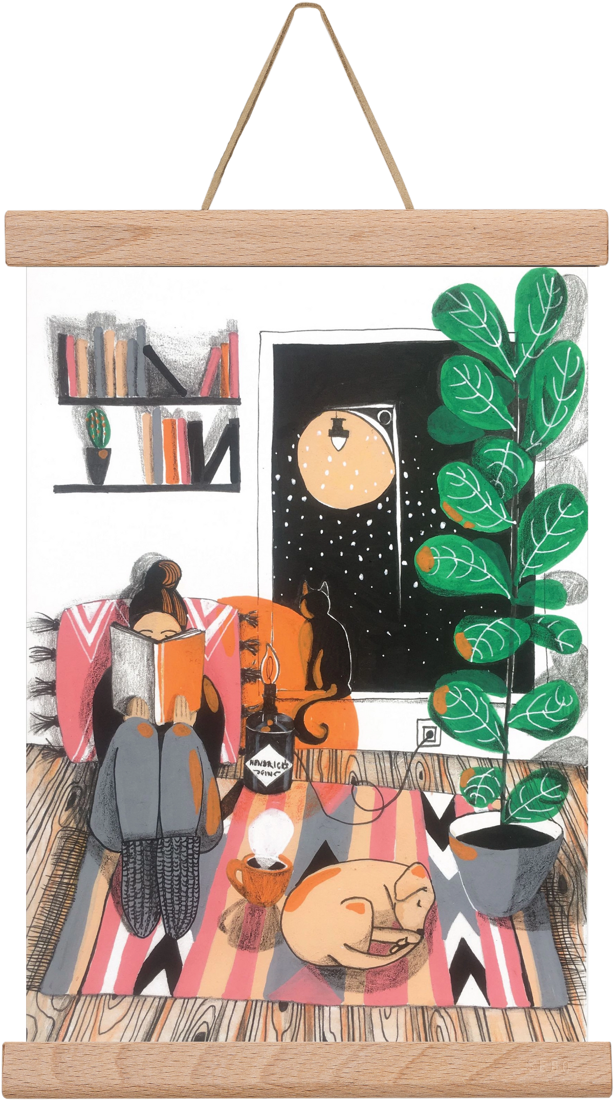 Téli begubózós, 20x30 cm (20x30 cm), Tölgy akasztó