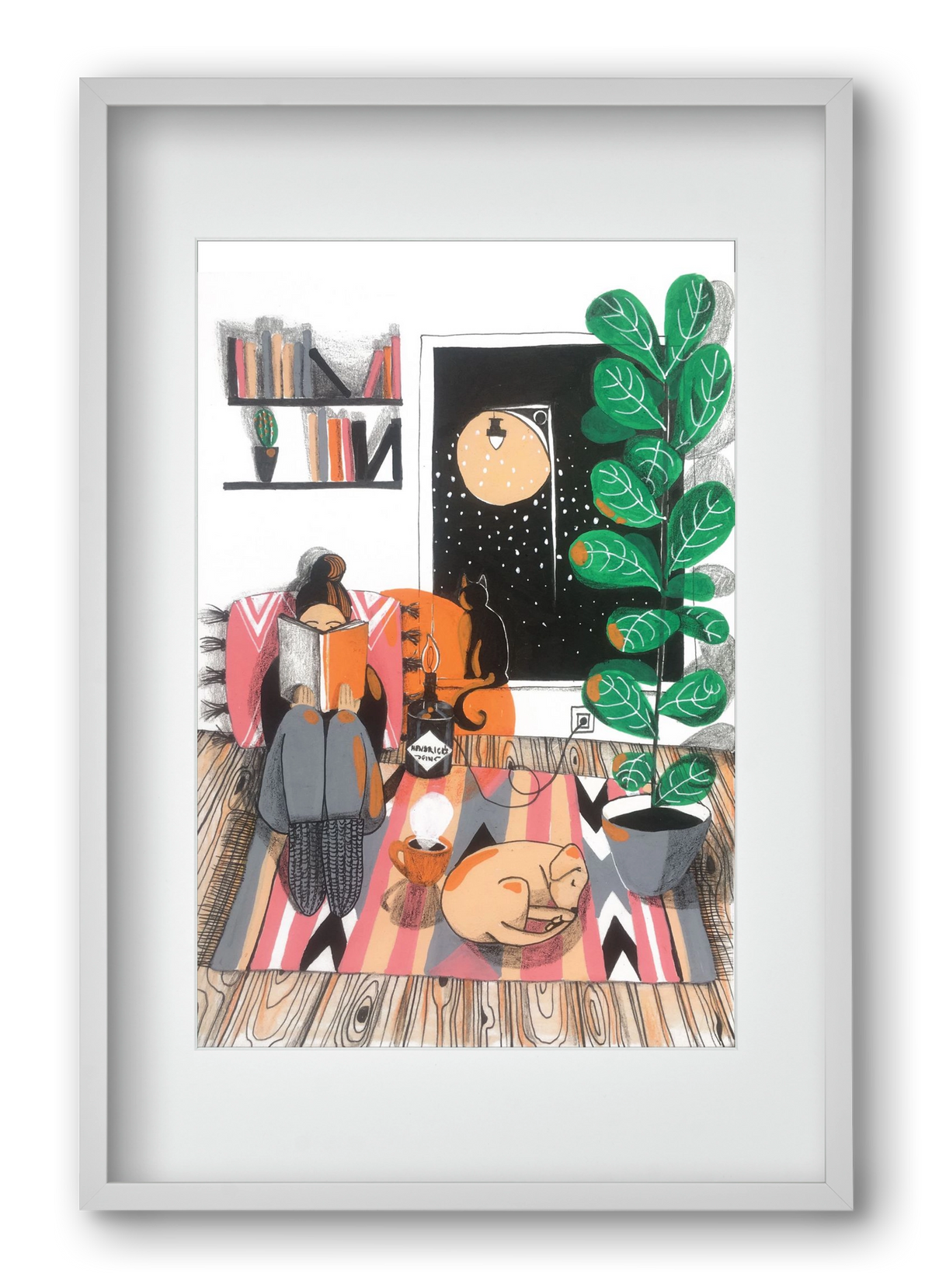 Téli begubózós, 40x60 cm (30x45 cm), Fehér keret, paszpartuval