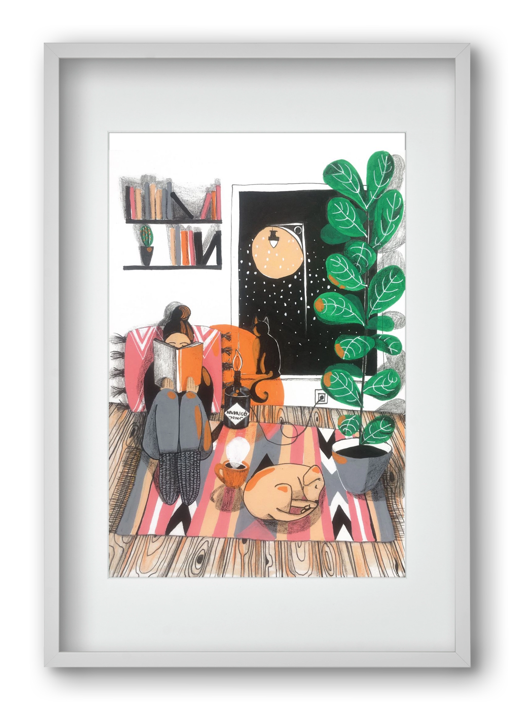 Téli begubózós, 40x60 cm (30x45 cm), Fehér keret, paszpartuval