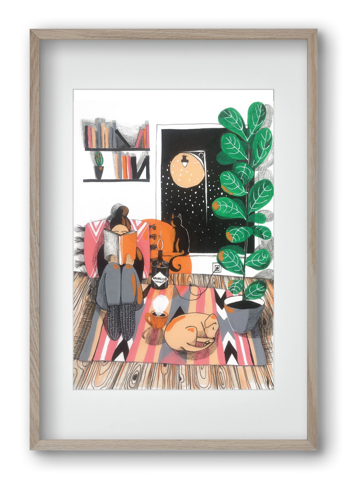 Téli begubózós, 40x60 cm (30x45 cm), Tölgy keret, paszpartuval