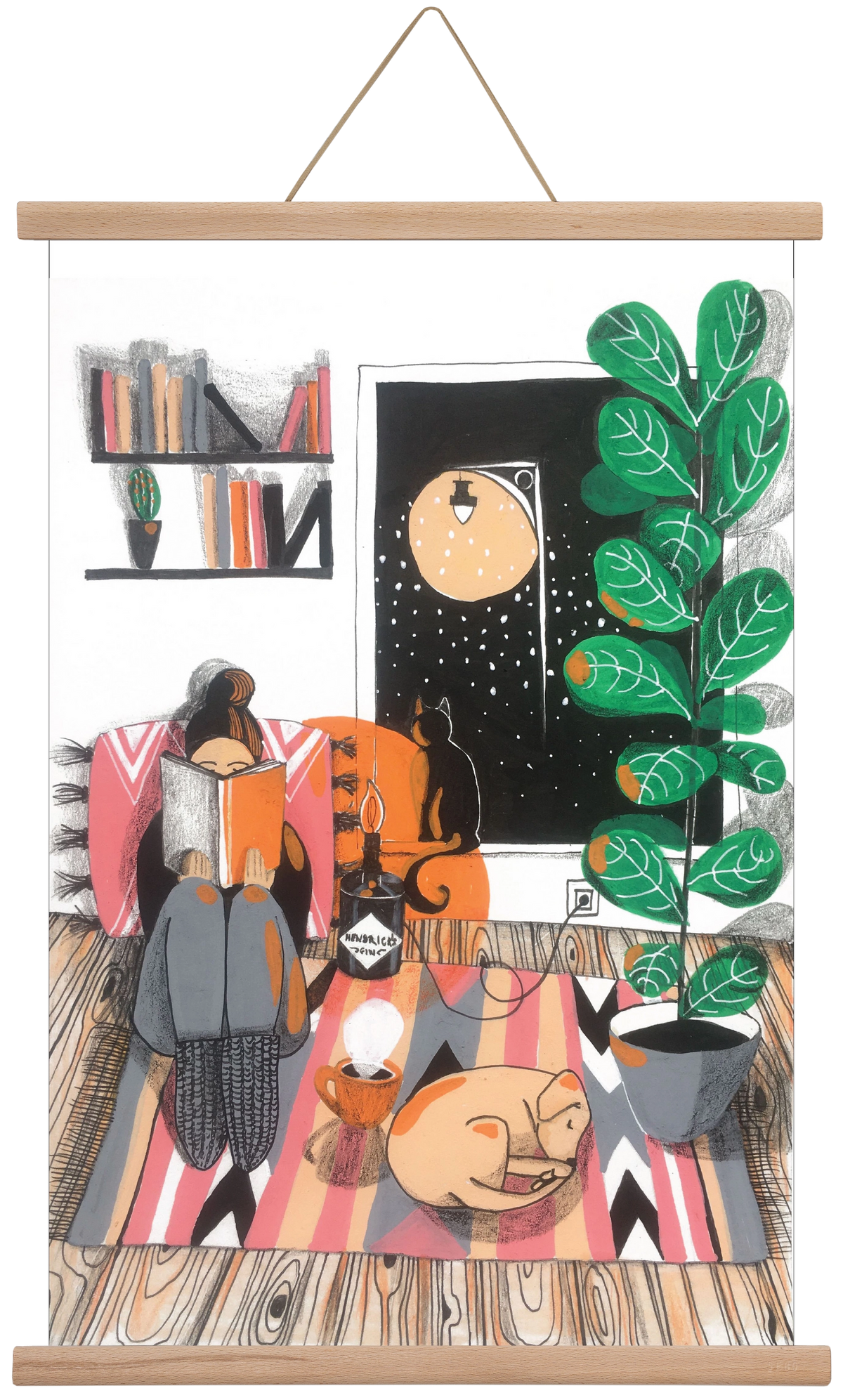 Téli begubózós, 40x60 cm (40x60 cm), Tölgy akasztó