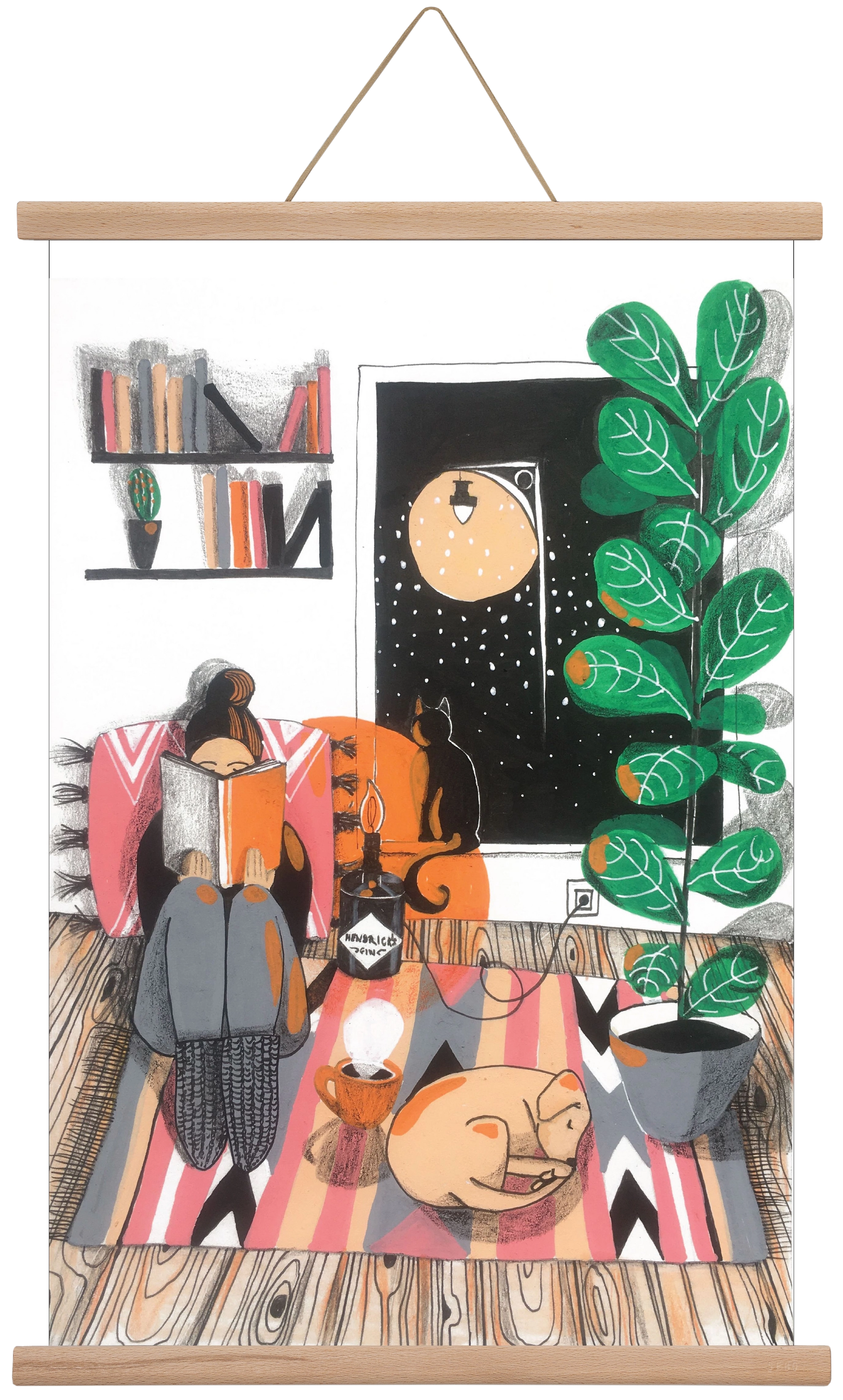 Téli begubózós, 40x60 cm (40x60 cm), Tölgy akasztó