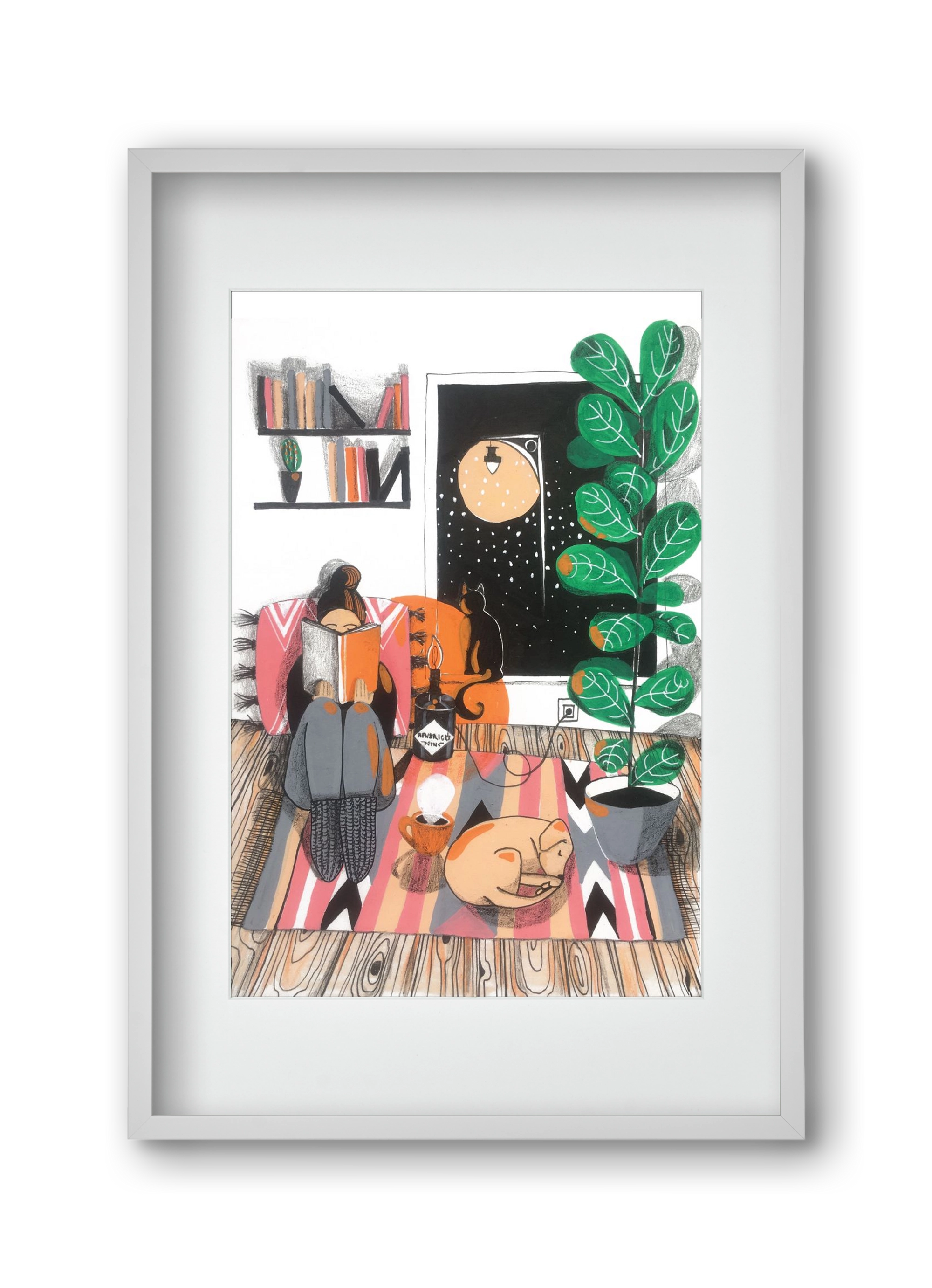 Téli begubózós, 30x45 cm (20x30 cm), Fehér keret, paszpartuval