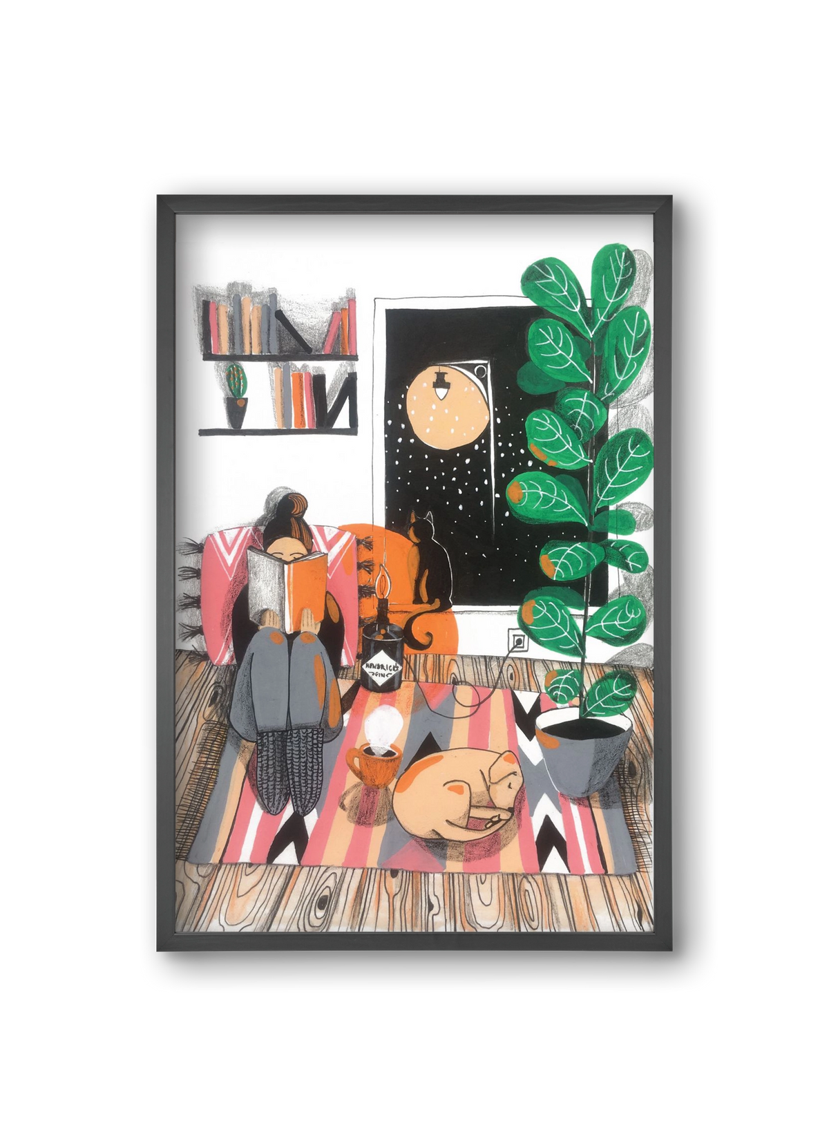 Téli begubózós, 20x30 cm (20x30 cm), Fekete keret