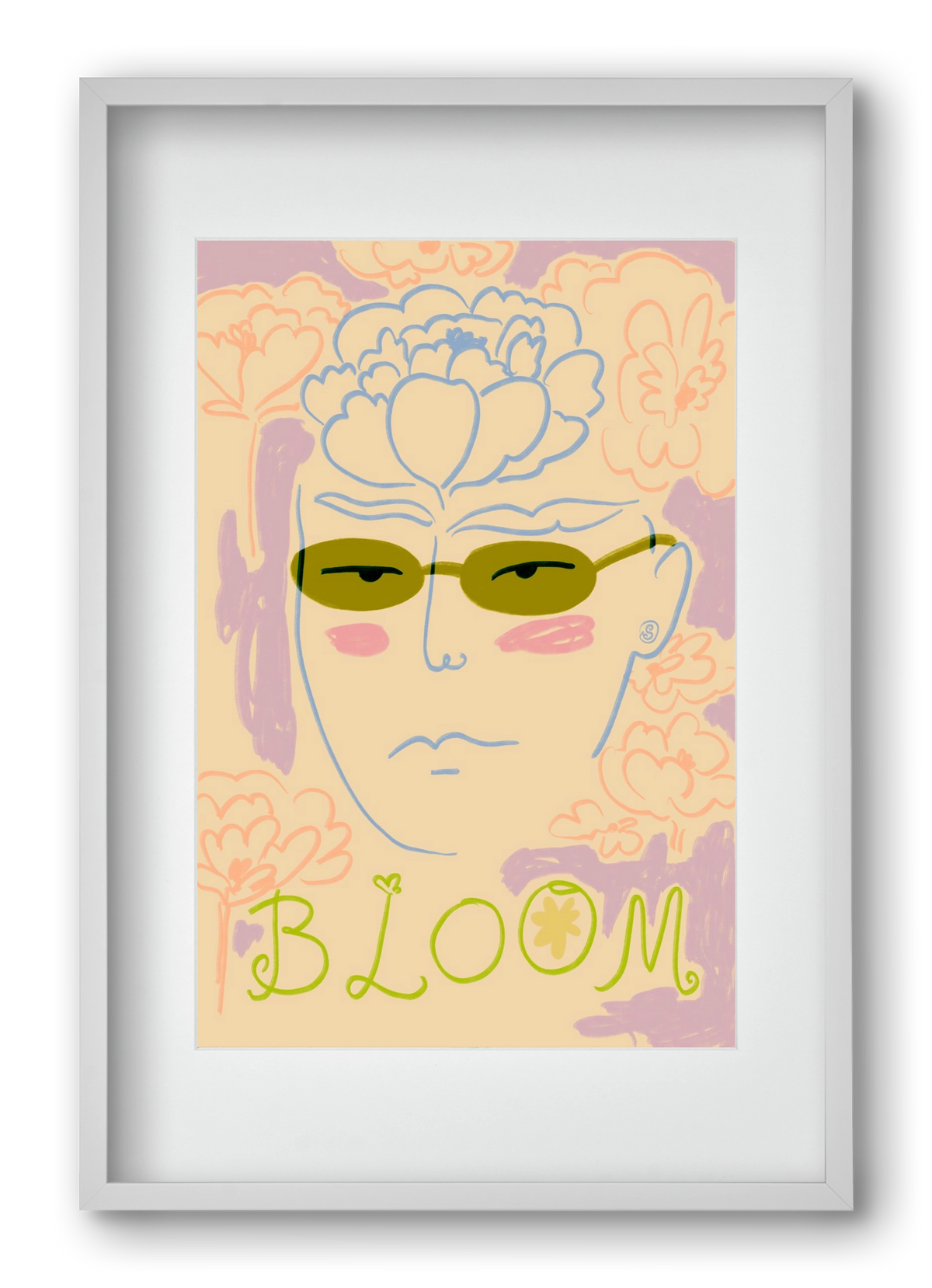 BLOOM, 40x60 cm (30x45 cm), Fehér keret, paszpartuval