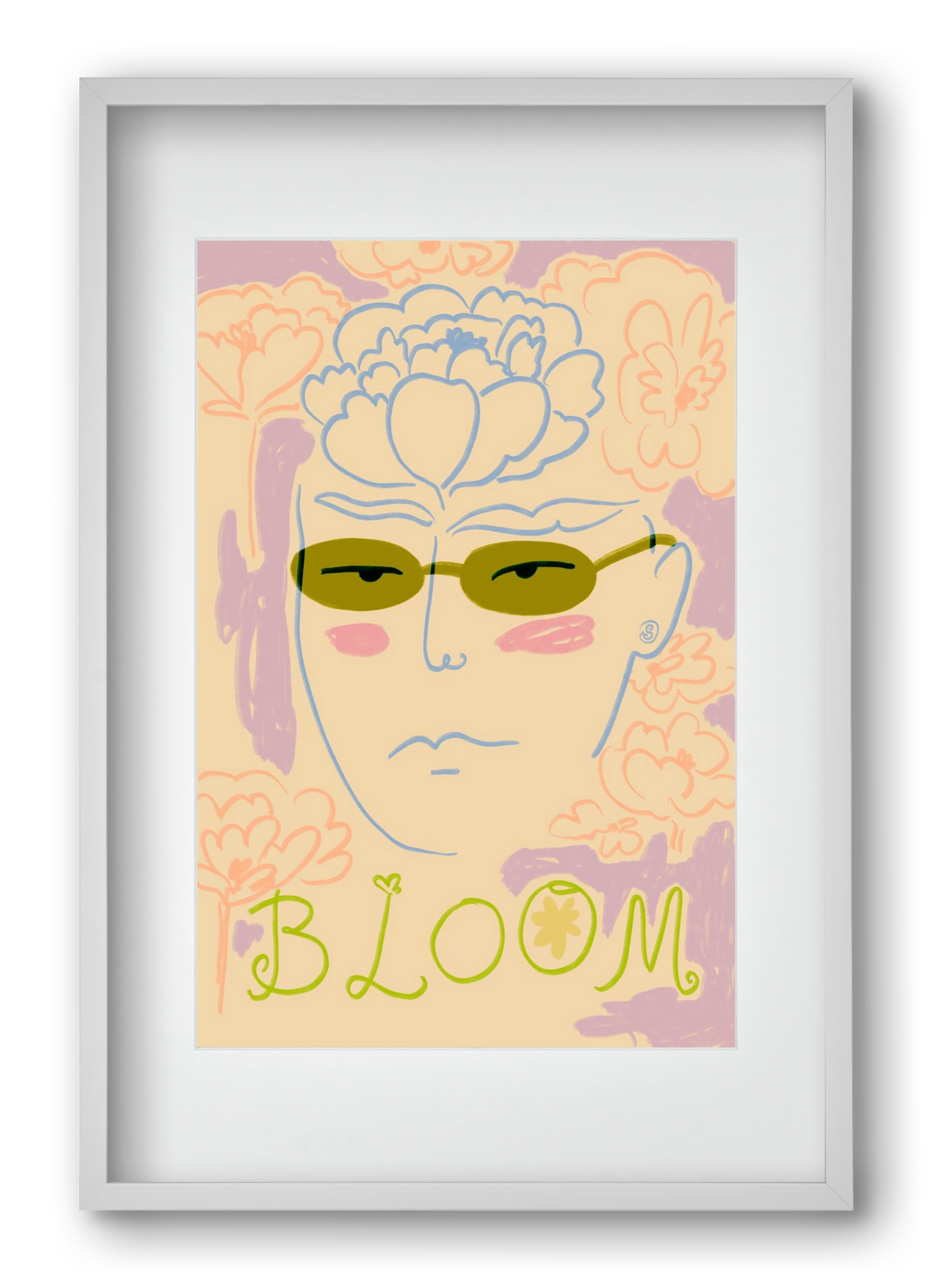 BLOOM, 40x60 cm (30x45 cm), Fehér keret, paszpartuval