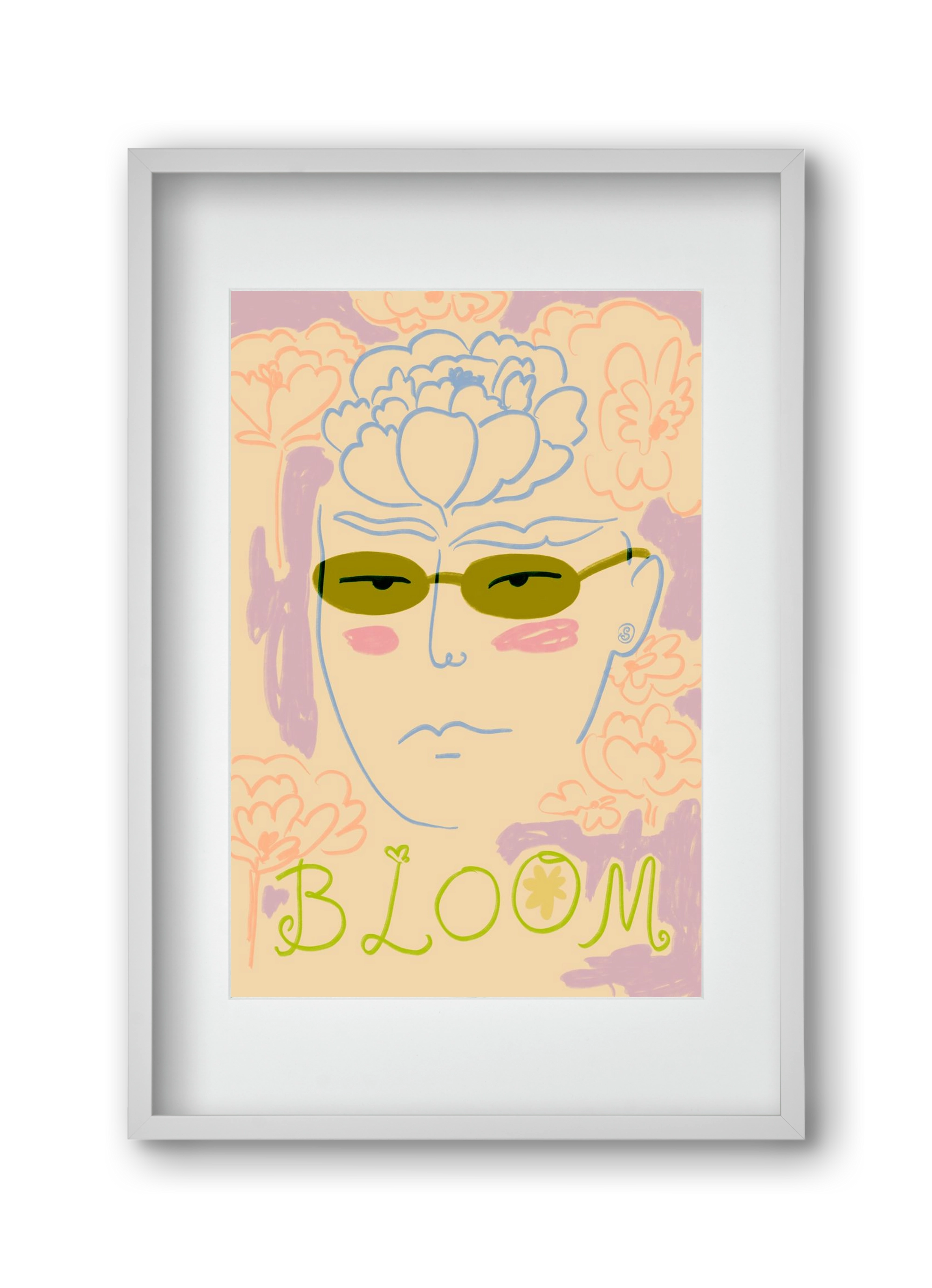 BLOOM, 30x45 cm (20x30 cm), Fehér keret, paszpartuval