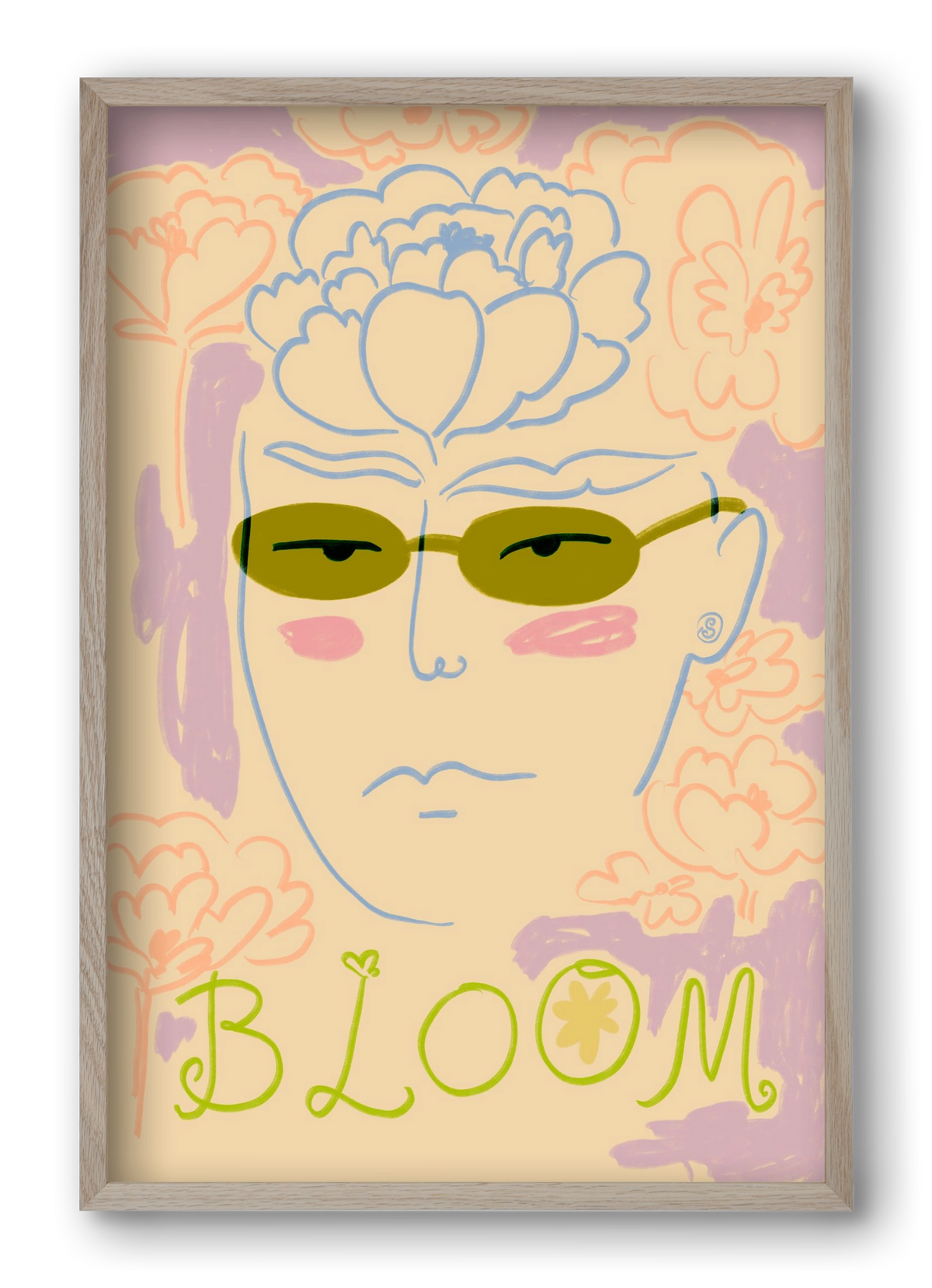 BLOOM, 40x60 cm (40x60 cm), Tölgy keret