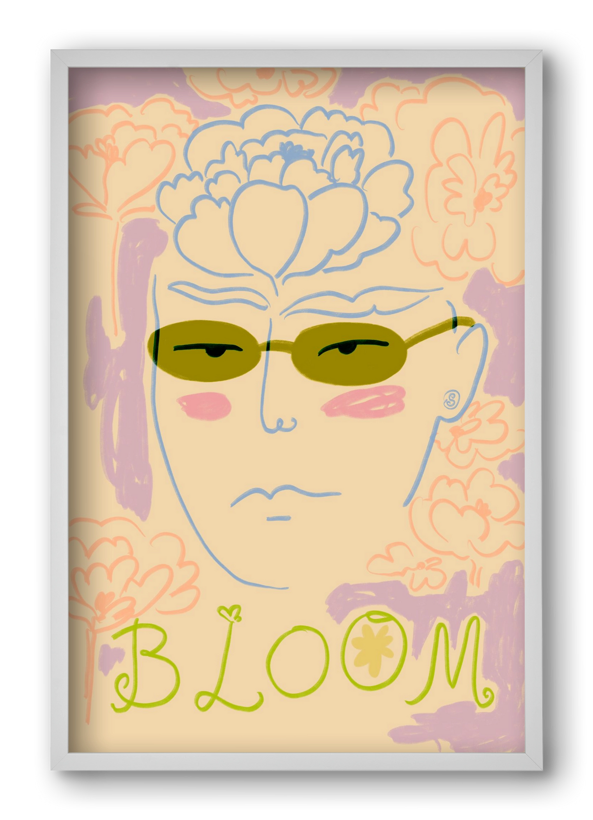 BLOOM, 40x60 cm (40x60 cm), Fehér keret