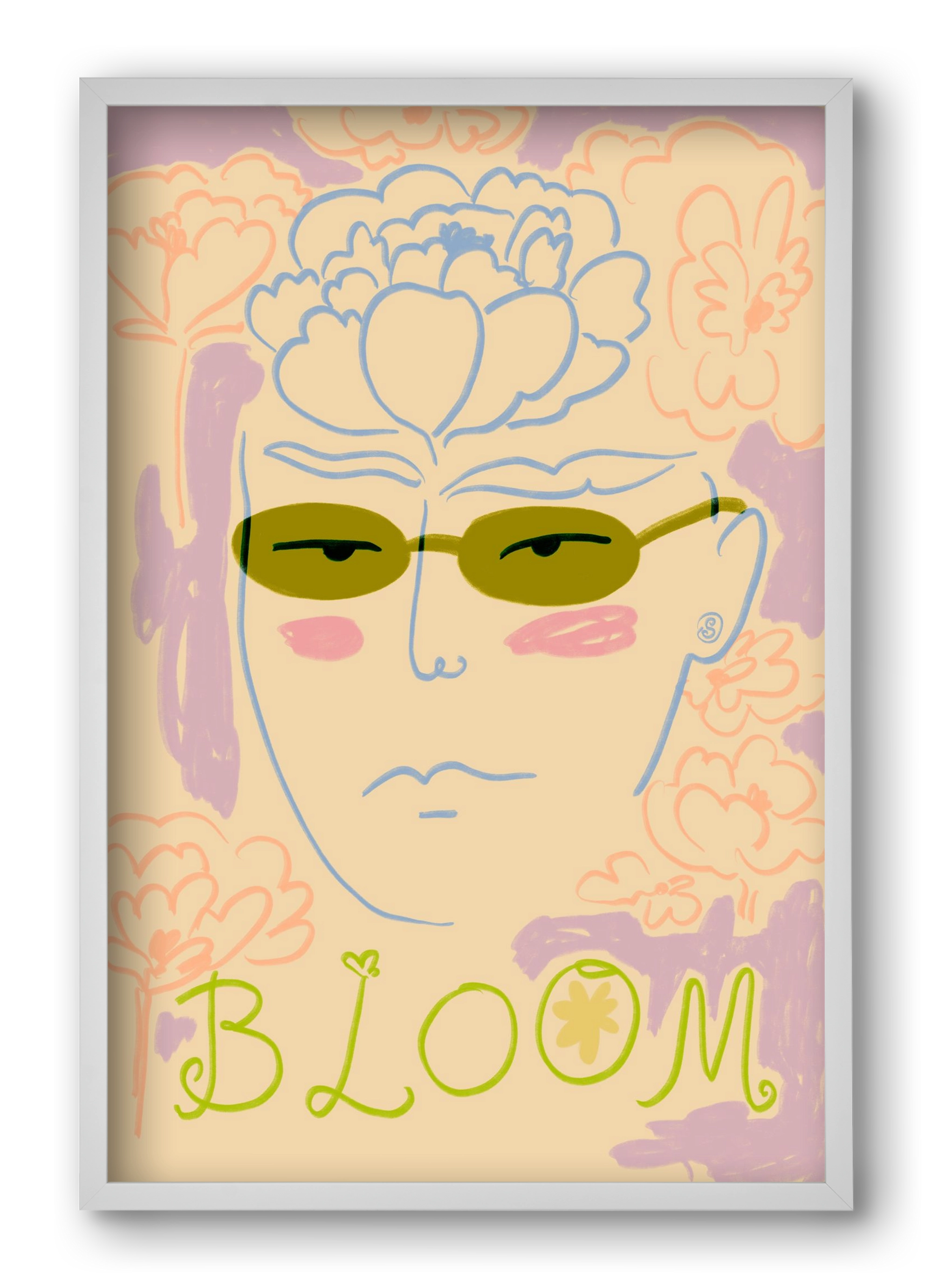 BLOOM, 40x60 cm (40x60 cm), Fehér keret