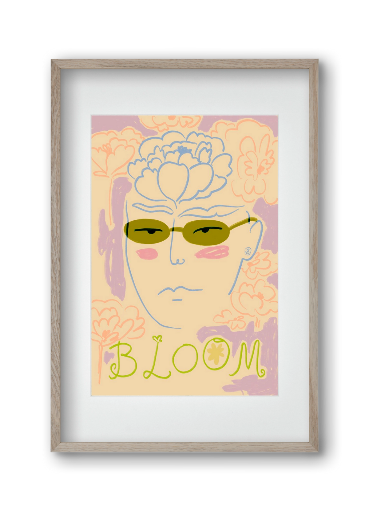 BLOOM, 30x45 cm (20x30 cm), Tölgy keret, paszpartuval