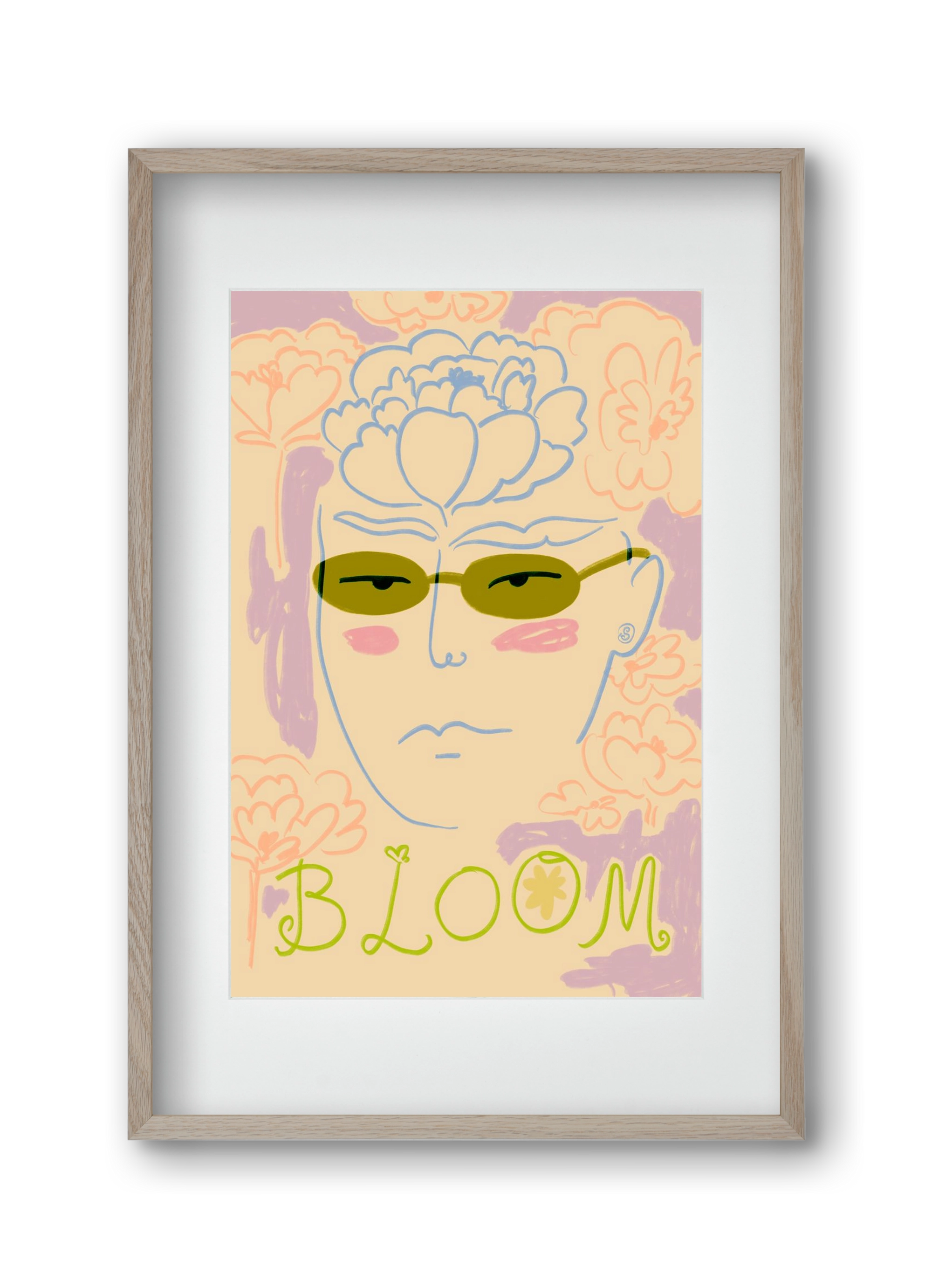 BLOOM, 30x45 cm (20x30 cm), Tölgy keret, paszpartuval
