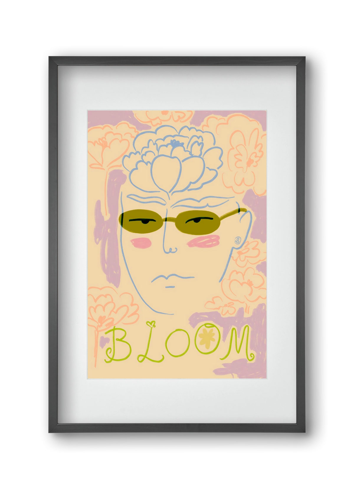 BLOOM, 30x45 cm (20x30 cm), Fekete keret, paszpartuval