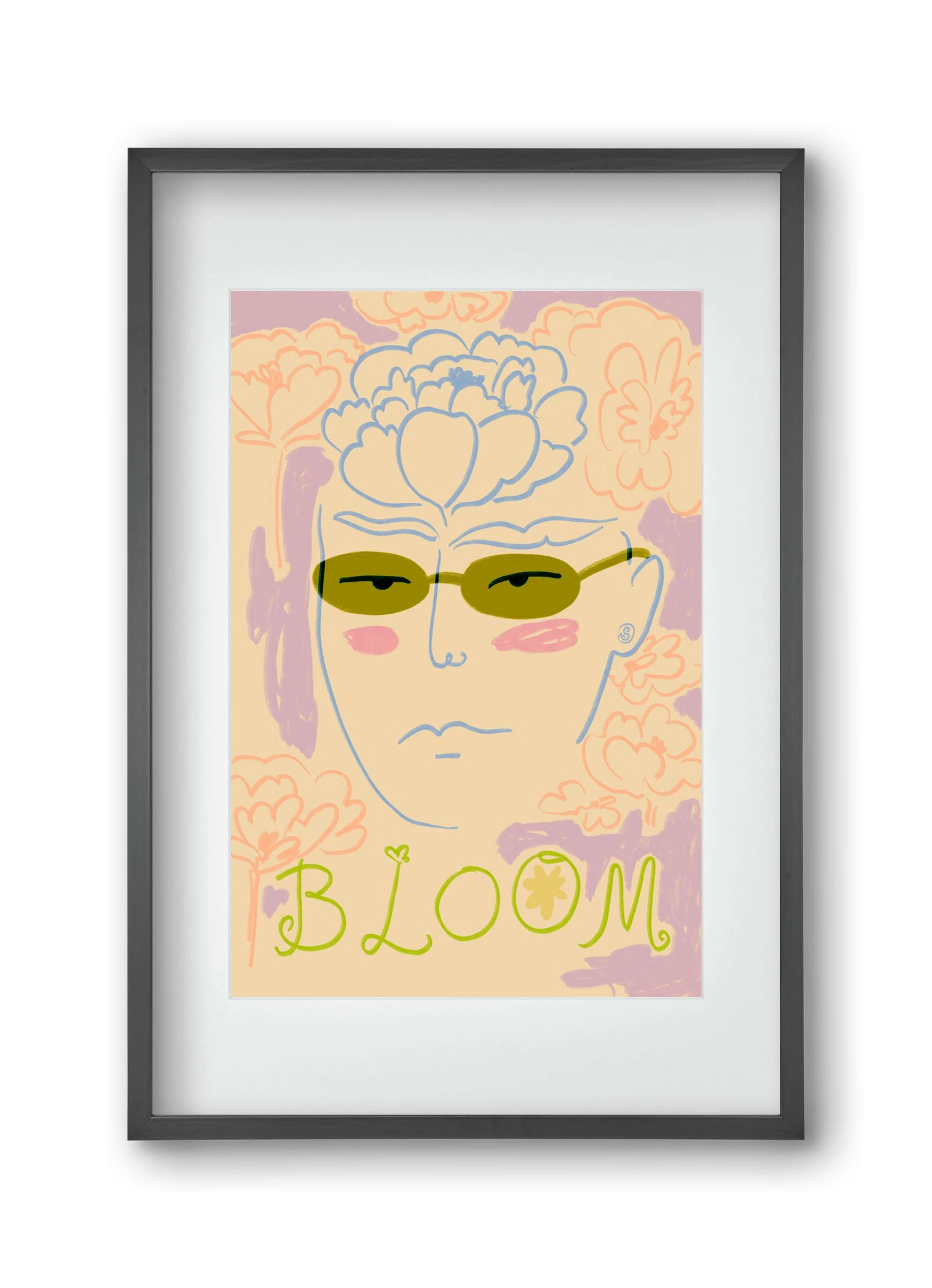BLOOM, 30x45 cm (20x30 cm), Fekete keret, paszpartuval