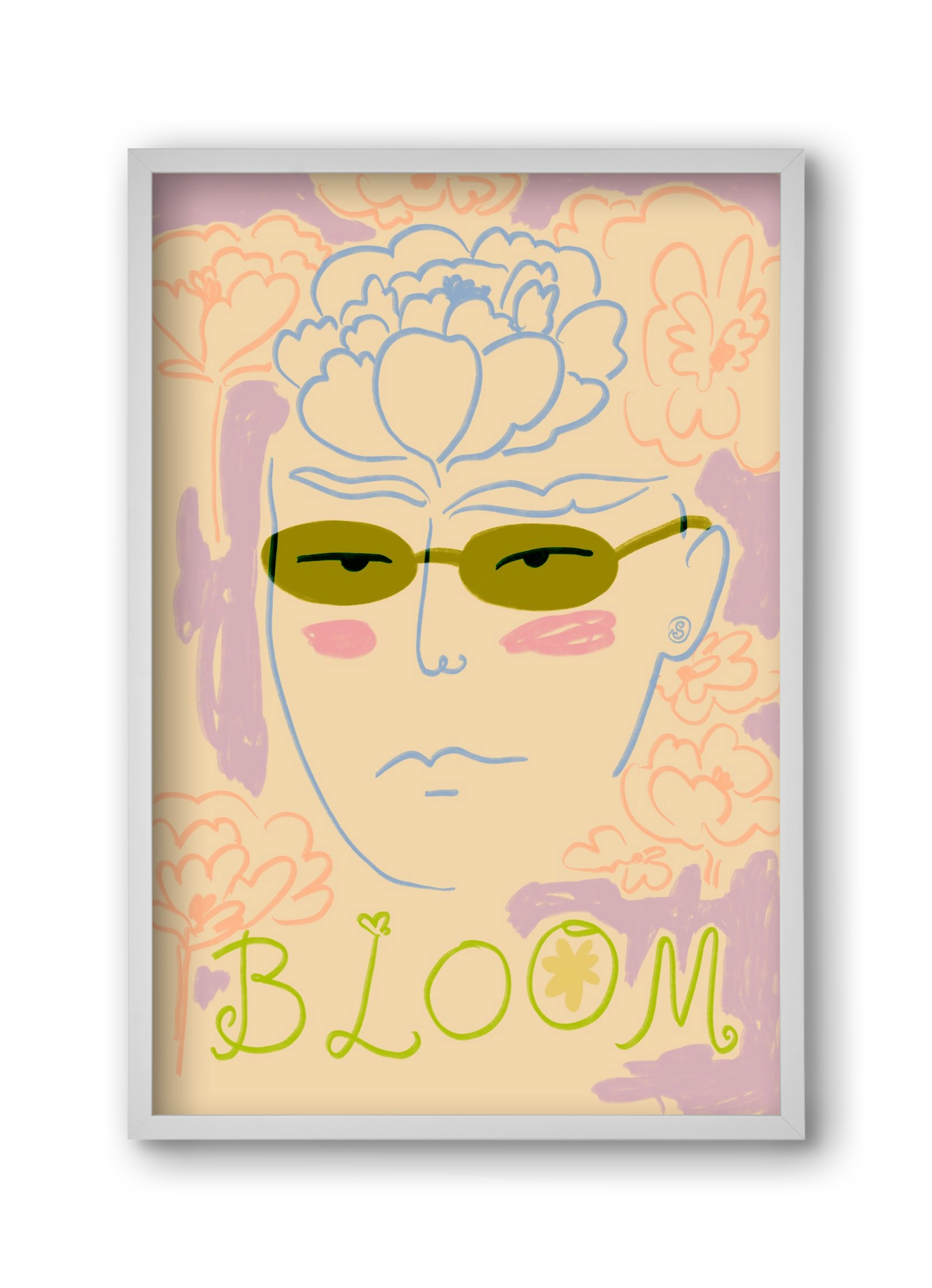BLOOM, 30x45 cm (30x45 cm), Fehér keret