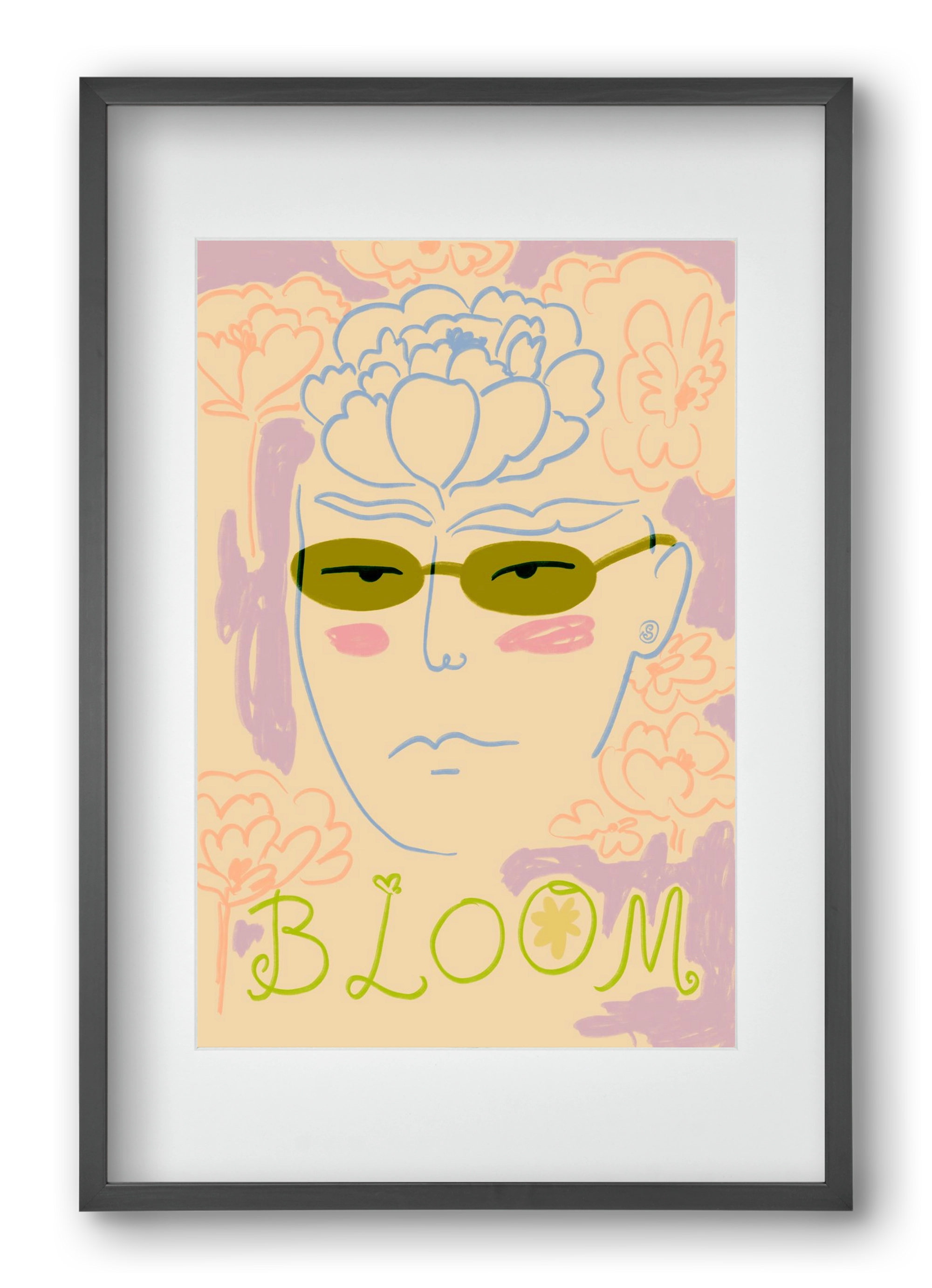 BLOOM, 40x60 cm (30x45 cm), Fekete keret, paszpartuval
