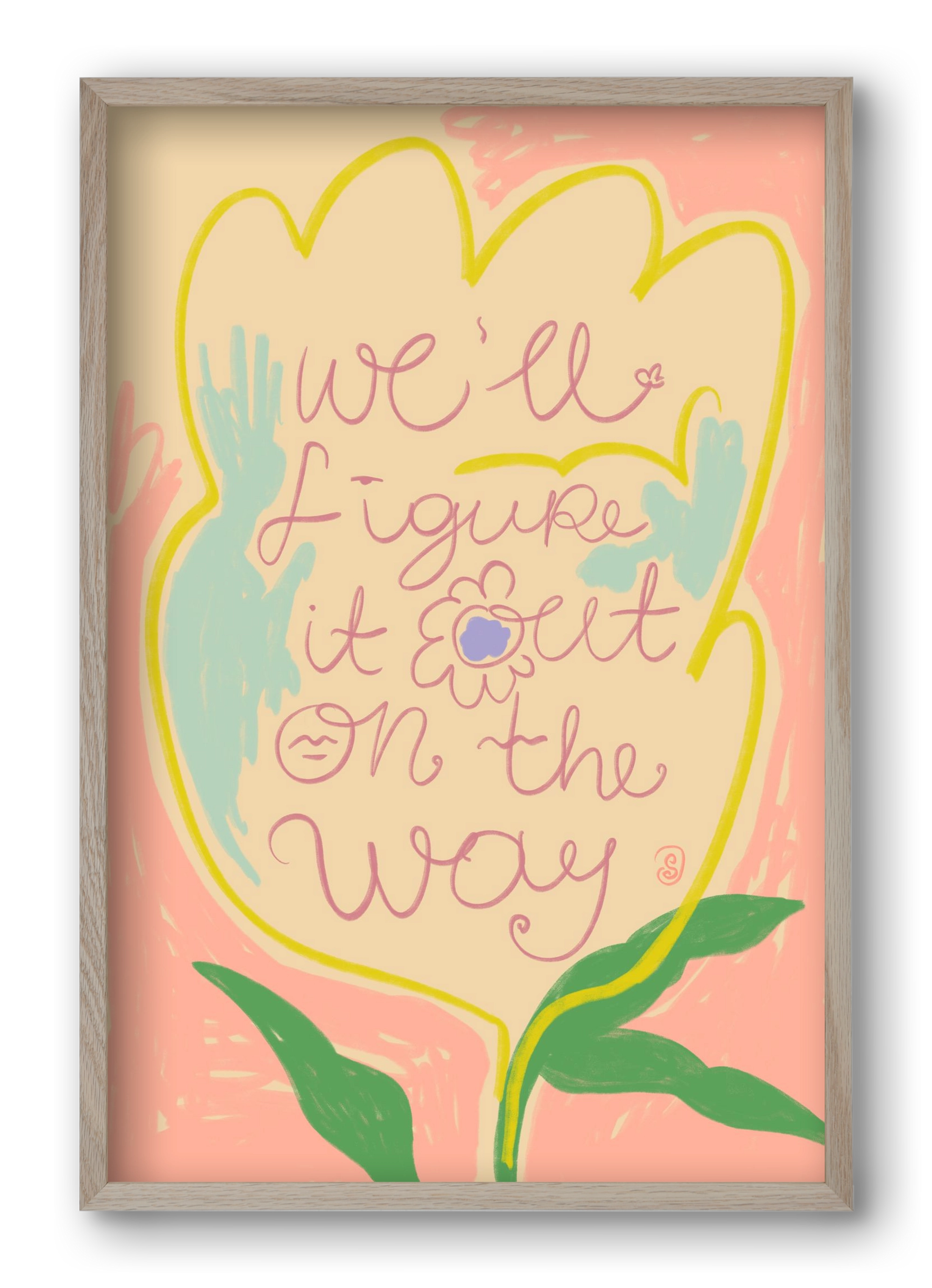 WE’LL FIGURE IT OUT ON THE WAY, 40x60 cm (40x60 cm), Tölgy keret