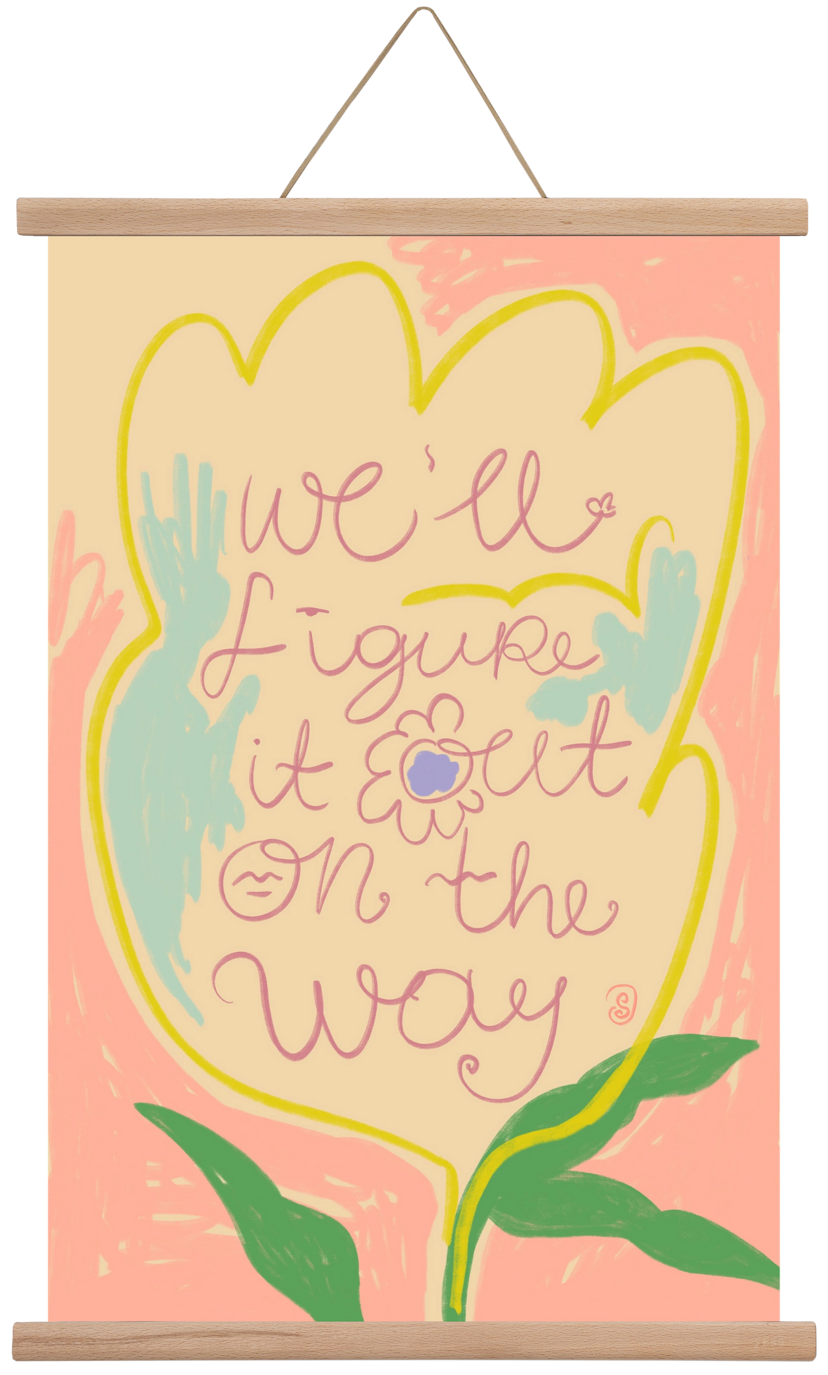 WE’LL FIGURE IT OUT ON THE WAY, 40x60 cm (40x60 cm), Tölgy akasztó