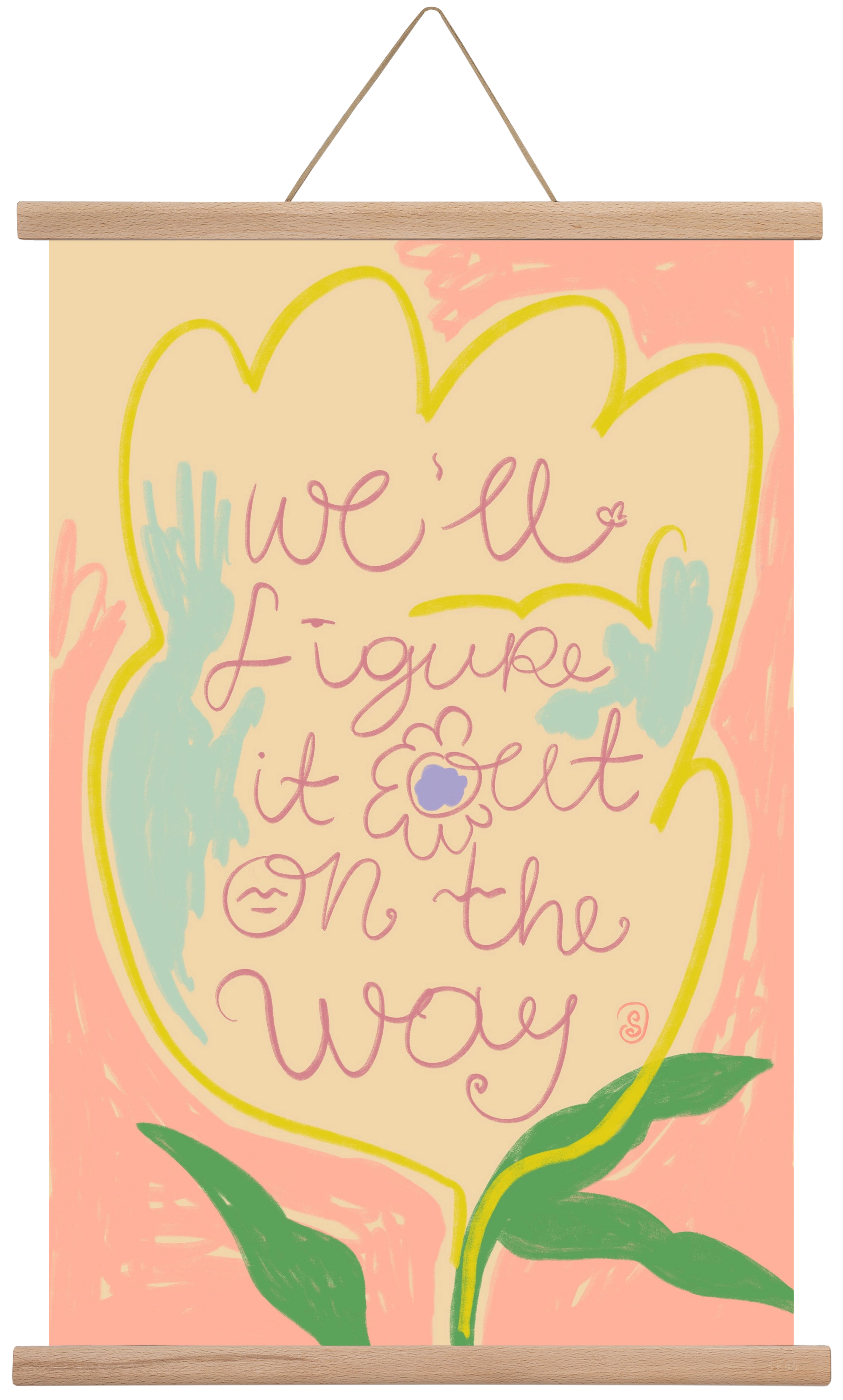 WE’LL FIGURE IT OUT ON THE WAY, 40x60 cm (40x60 cm), Tölgy akasztó