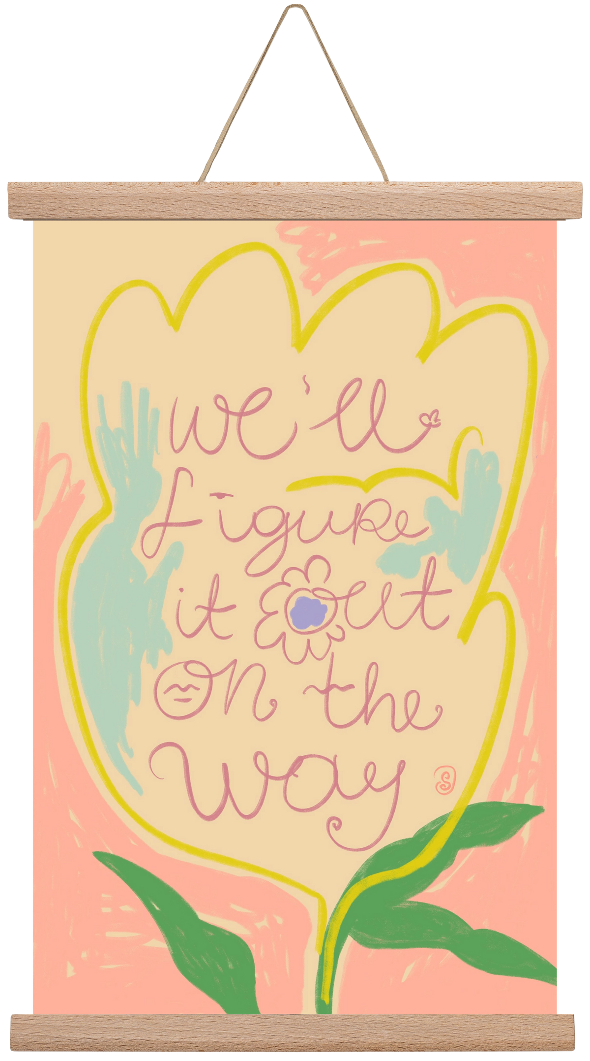 WE’LL FIGURE IT OUT ON THE WAY, 30x45 cm (30x45 cm), Tölgy akasztó