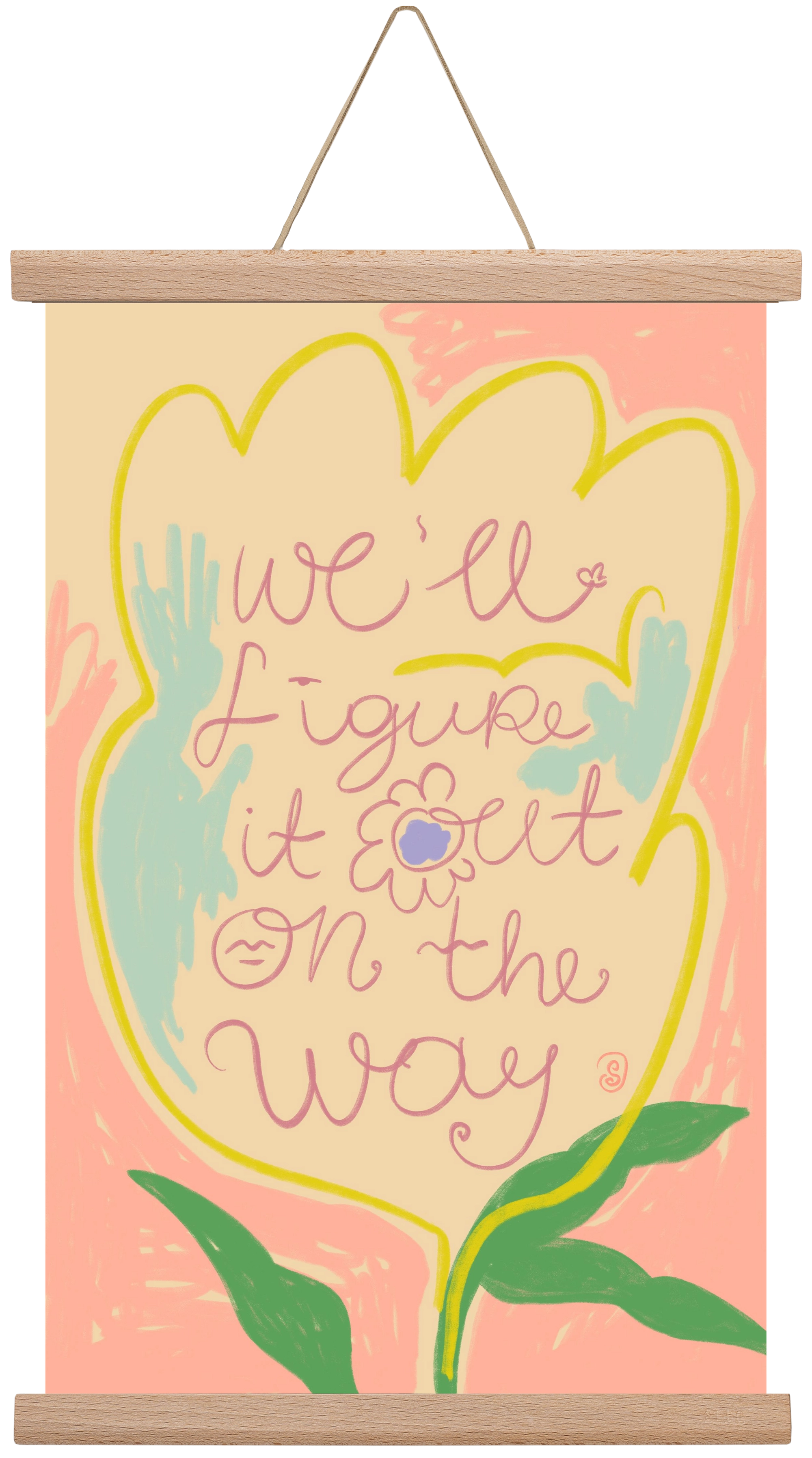 WE’LL FIGURE IT OUT ON THE WAY, 30x45 cm (30x45 cm), Tölgy akasztó