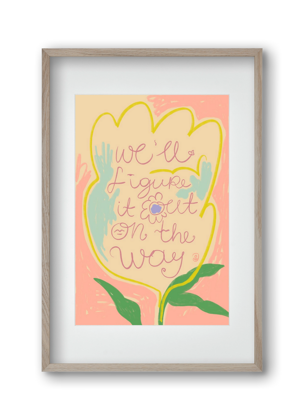 WE’LL FIGURE IT OUT ON THE WAY, 30x45 cm (20x30 cm), Tölgy keret, paszpartuval