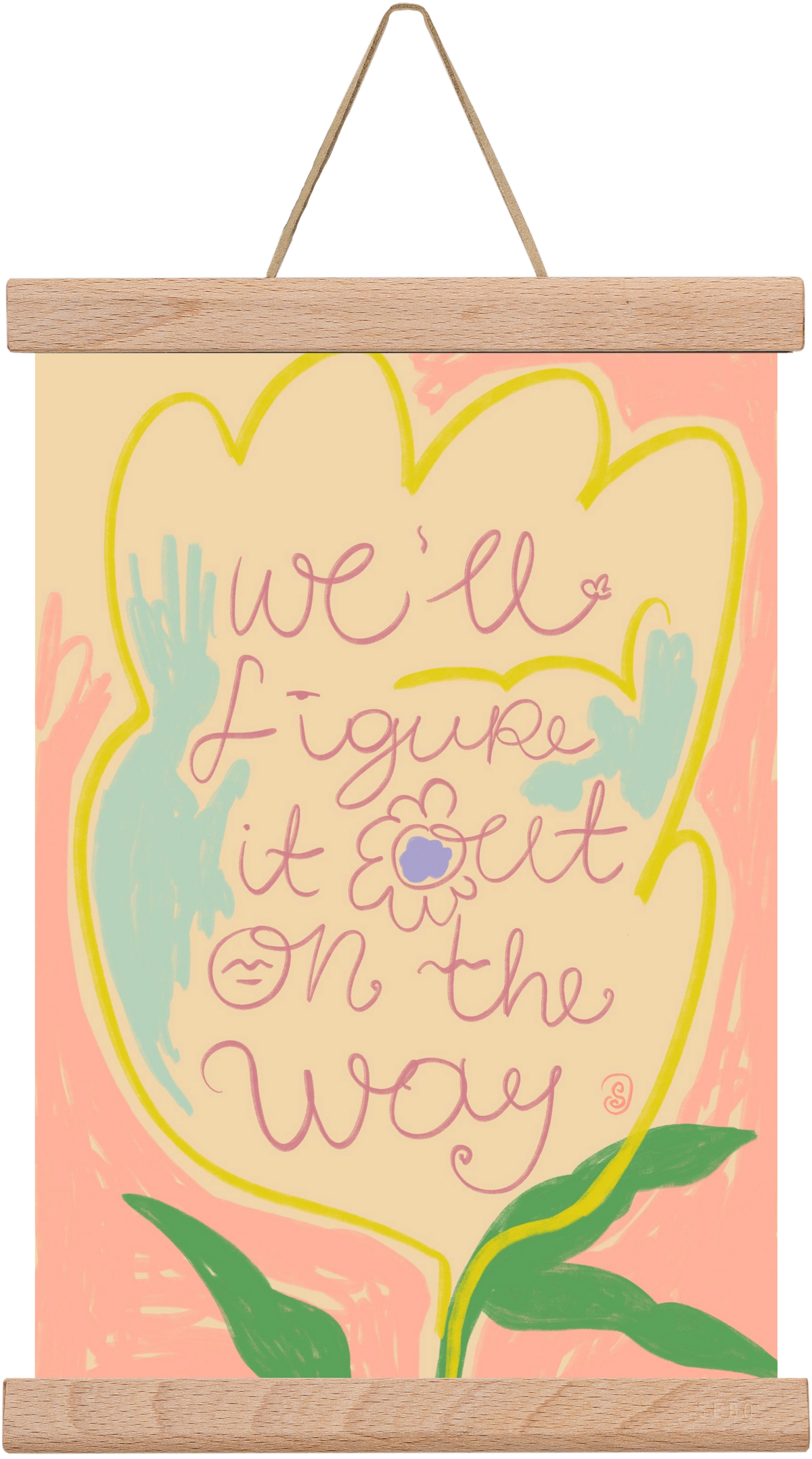 WE’LL FIGURE IT OUT ON THE WAY, 20x30 cm (20x30 cm), Tölgy akasztó