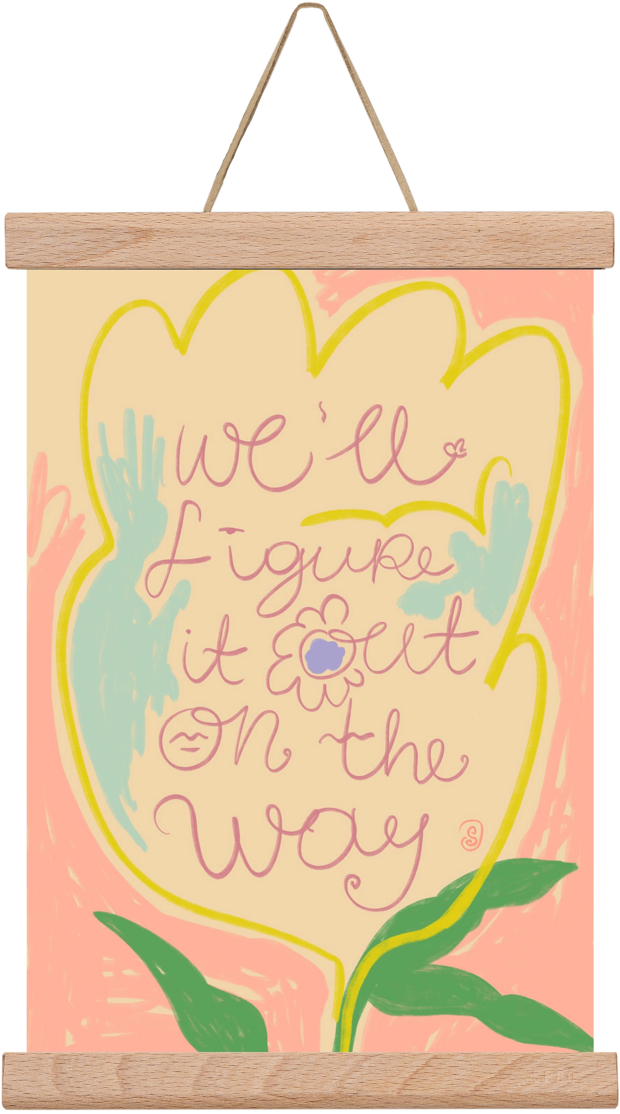 WE’LL FIGURE IT OUT ON THE WAY, 20x30 cm (20x30 cm), Tölgy akasztó